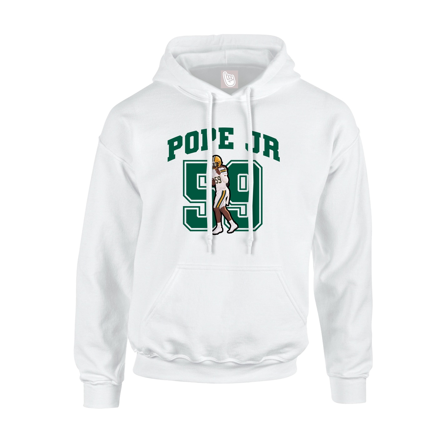 Hoodie — Number in White
