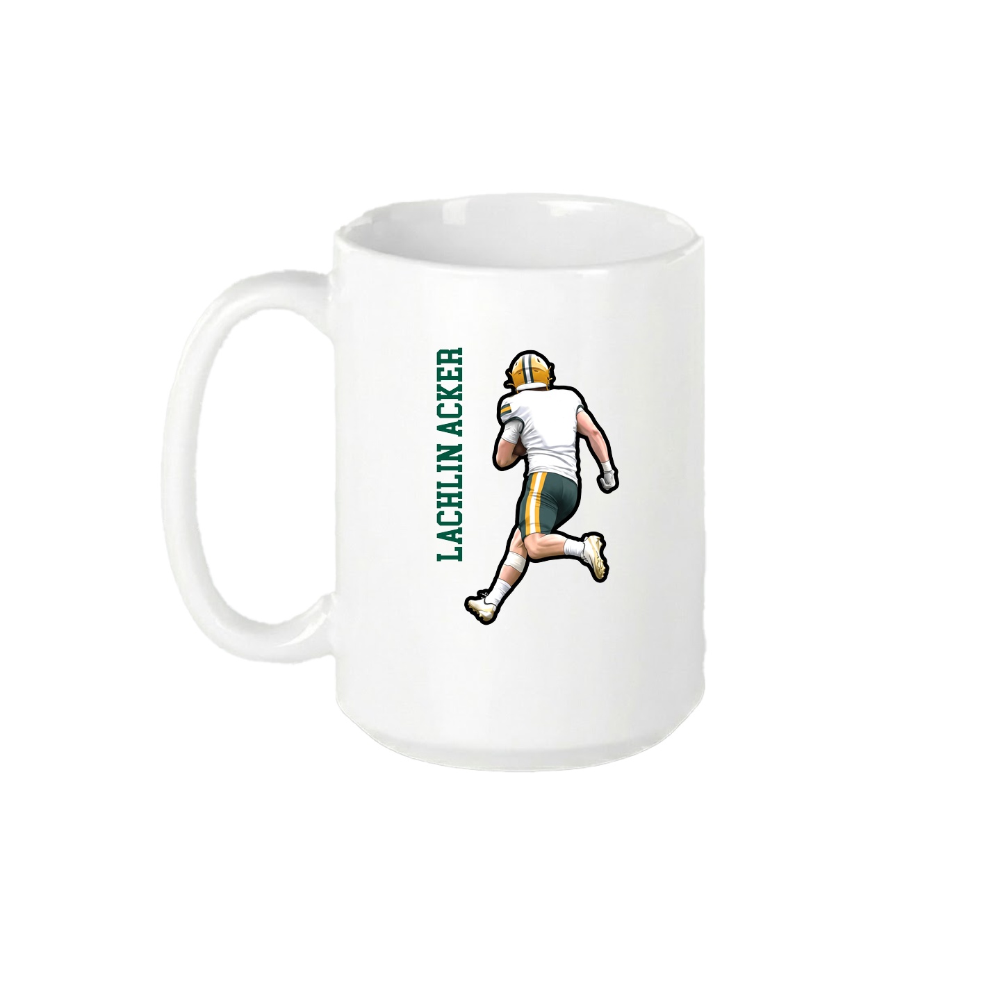 15oz Coffee Mug — Name Vertical in White
