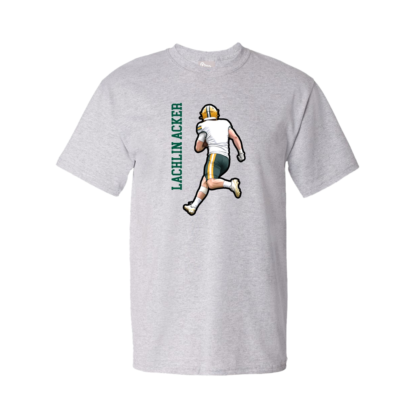 Youth Tee — Name Vertical in Grey