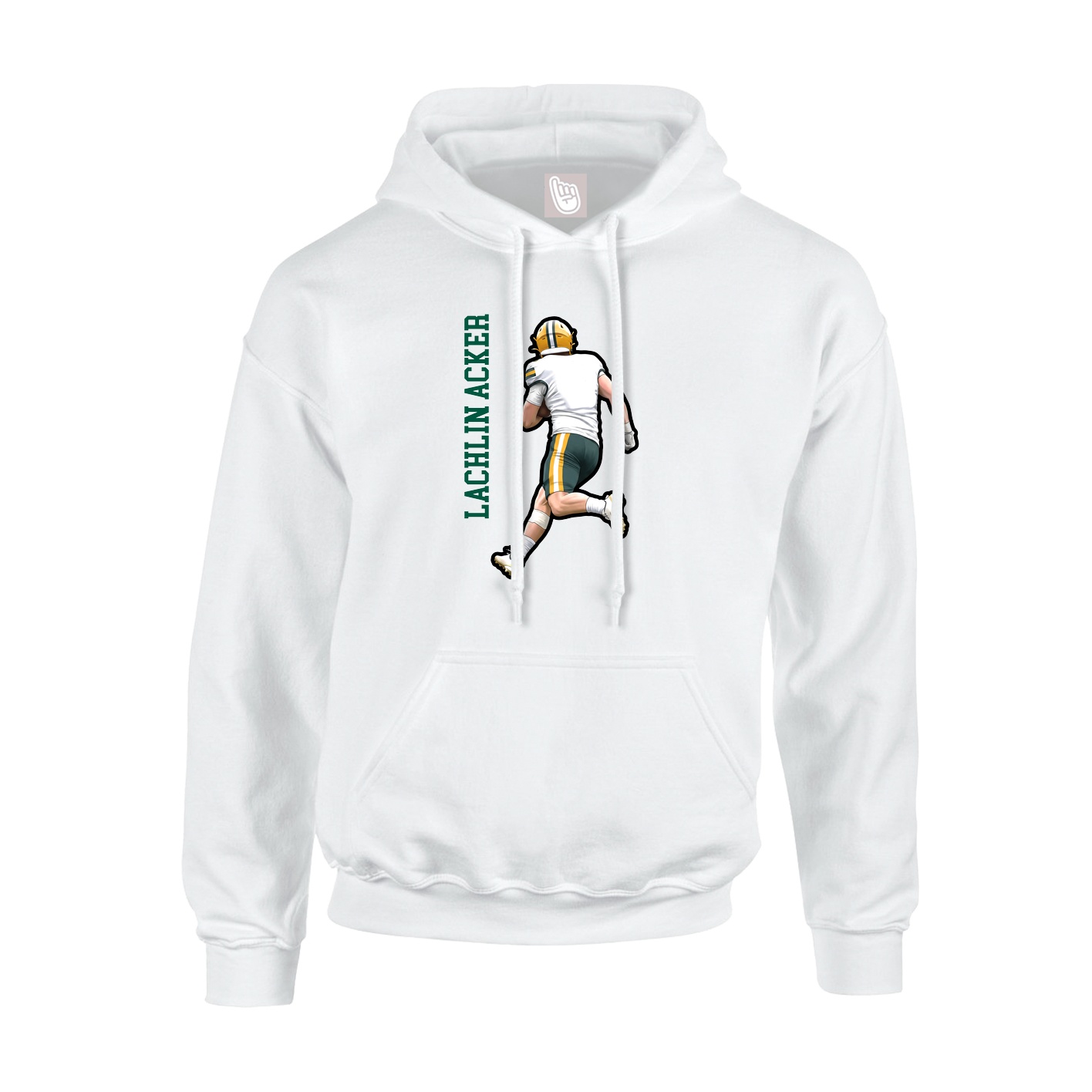Hoodie — Name Vertical in White
