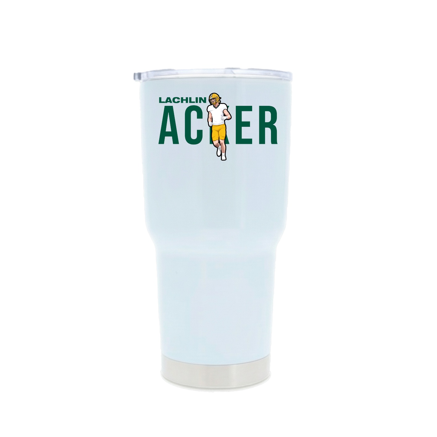 30oz Stainless Steel Tumbler — Player Name in White