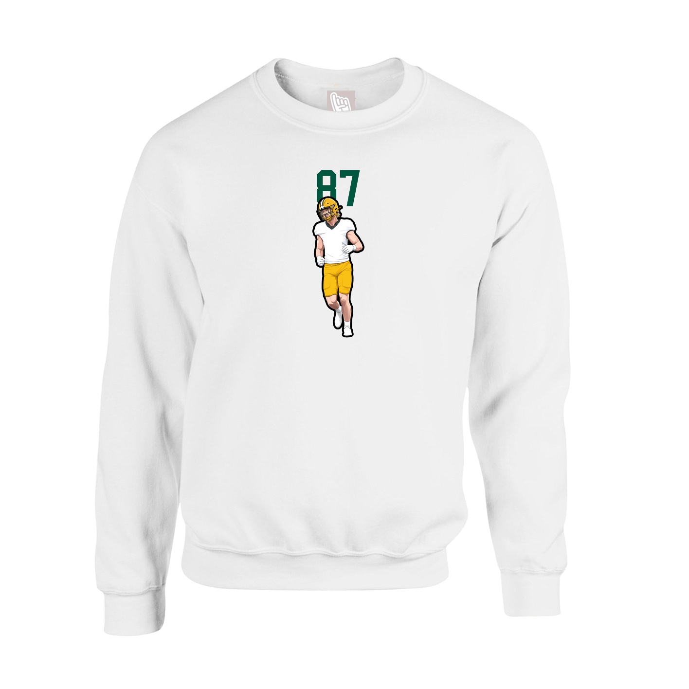 Fleece Crew — Number Top in White