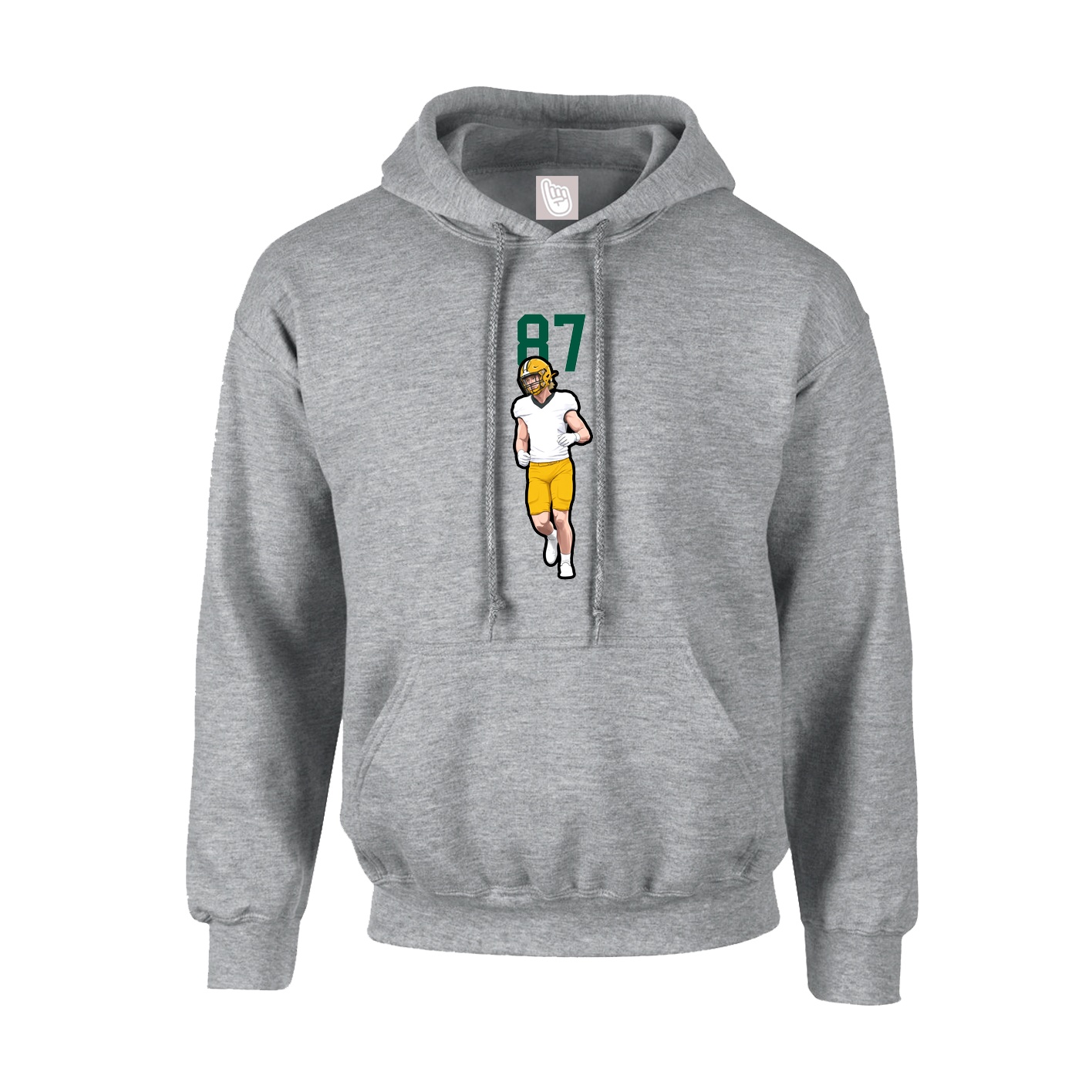Youth Hoodie — Number Top in Grey