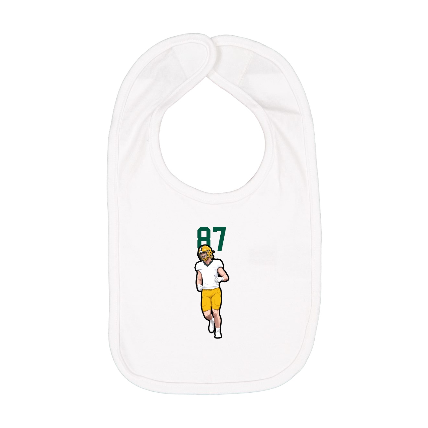 Infant Bib — Number Top in White