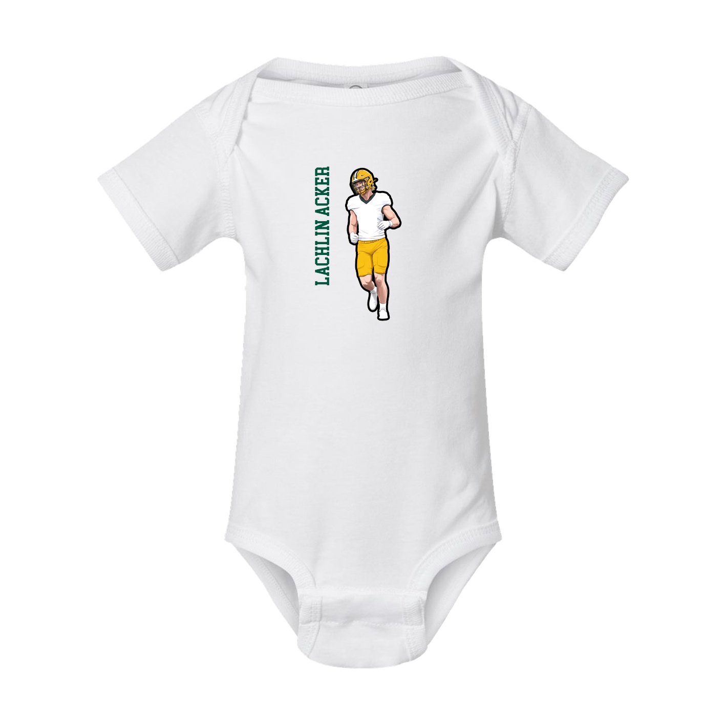 Baby Onesie — Name Vertical in White