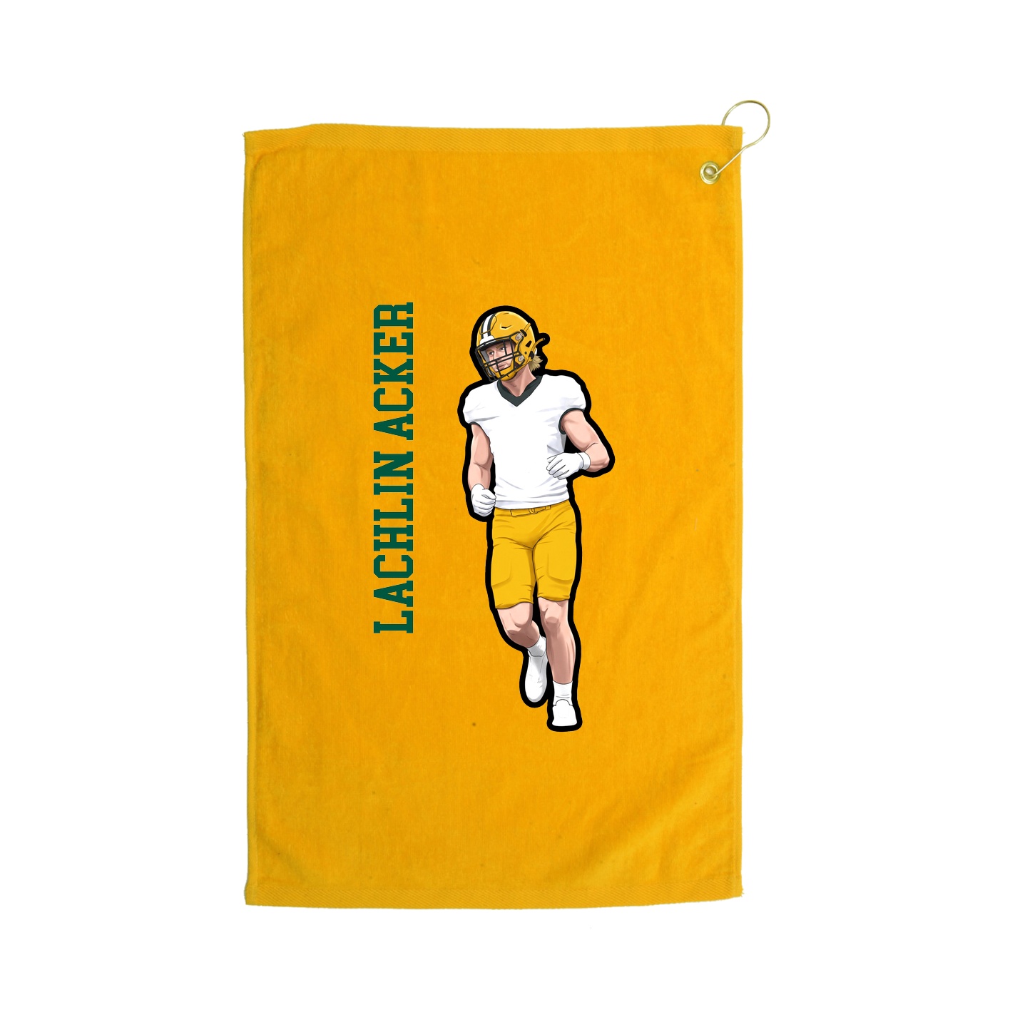 Golf Towel — Name Vertical in Gold