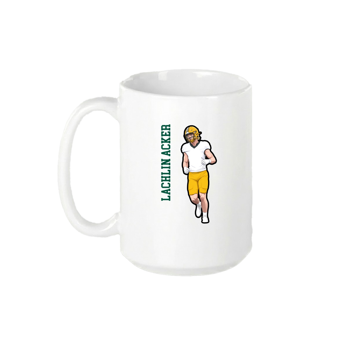 15oz Coffee Mug — Name Vertical in White