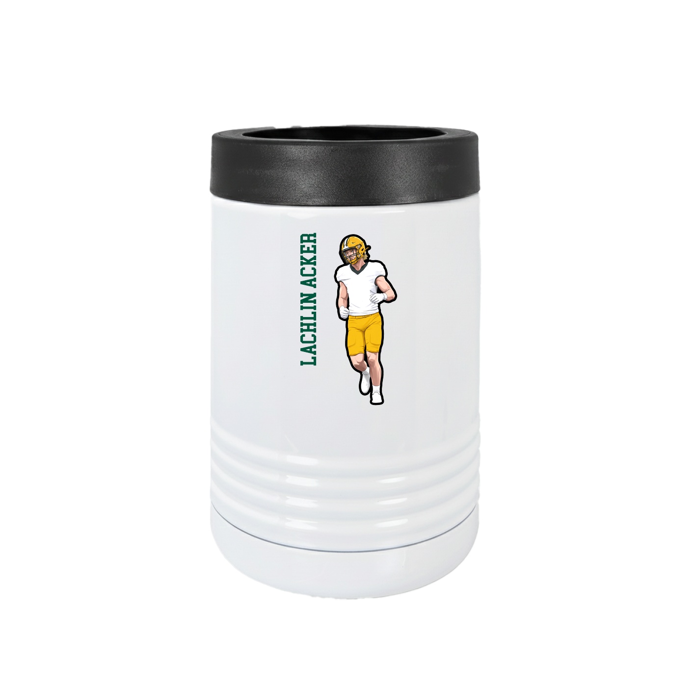 Beverage Holder — Name Vertical in White
