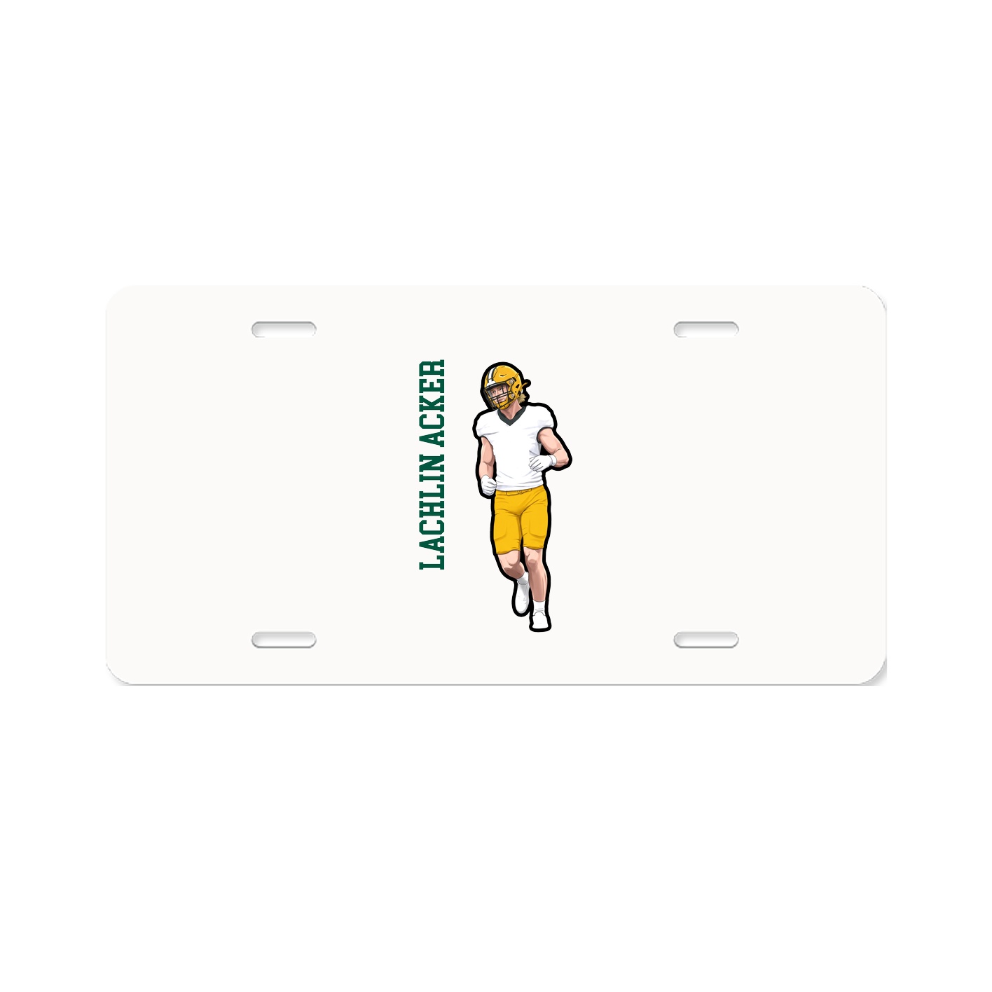 License Plate — Name Vertical in Classic