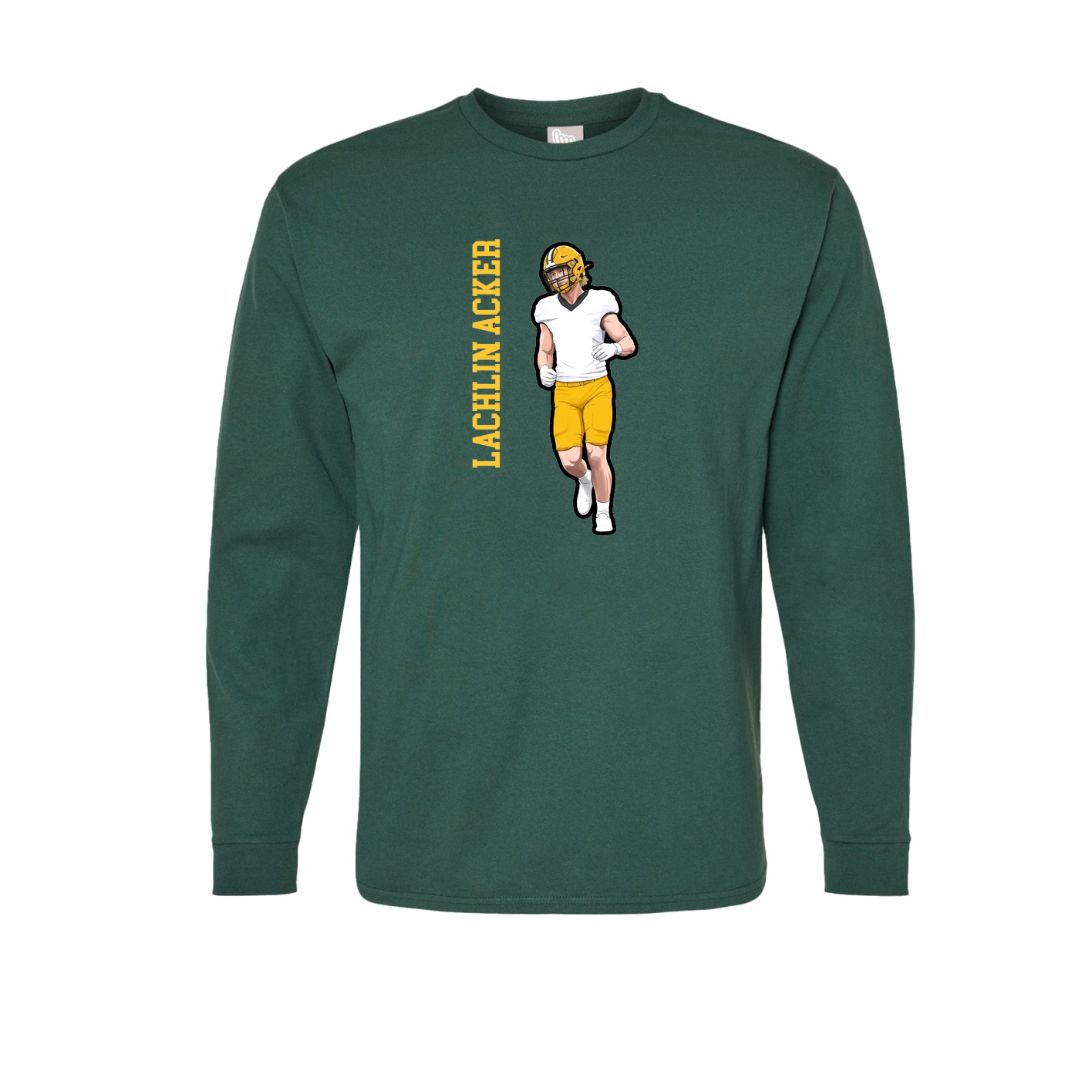 Long Sleeve Tee — Name Vertical in Green