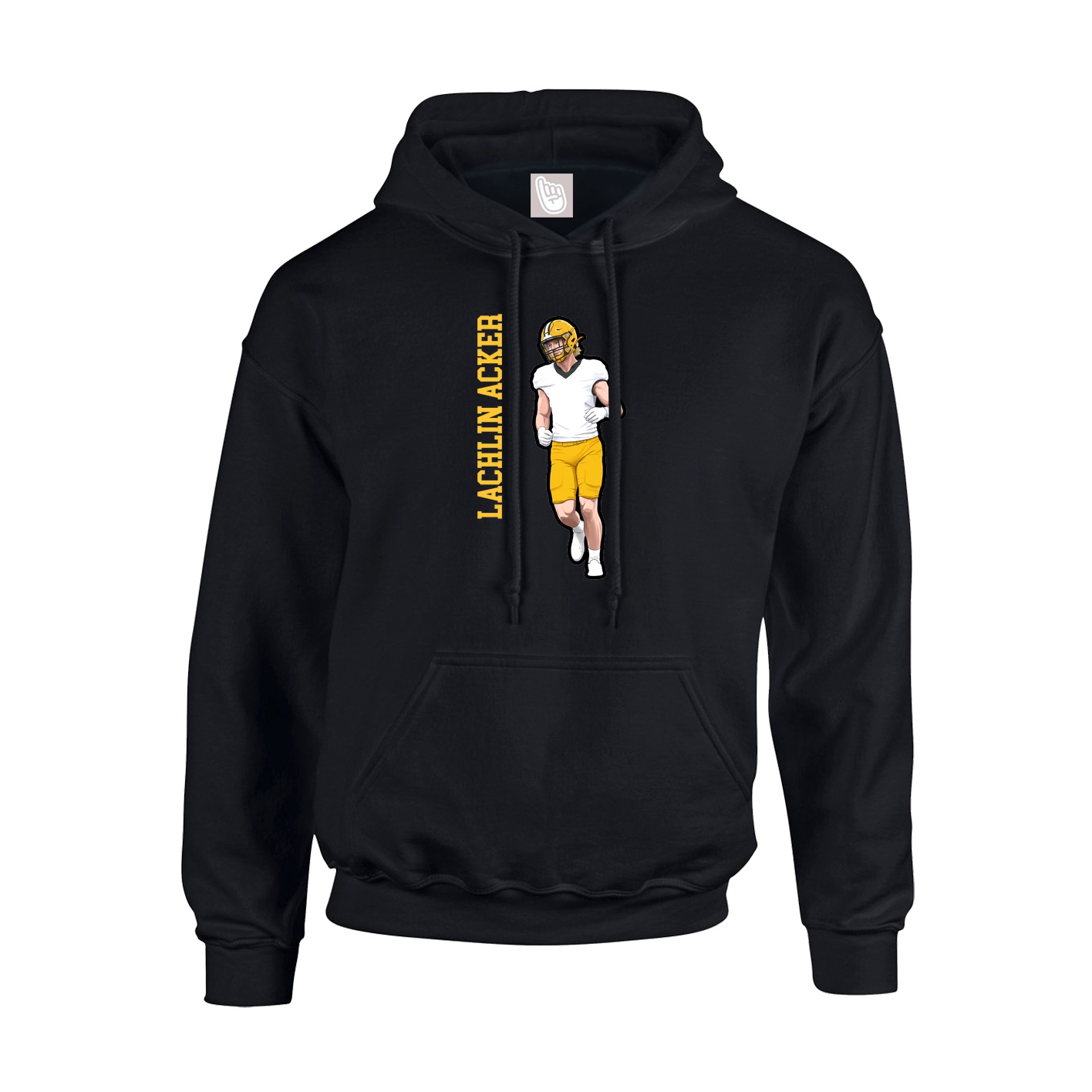 Hoodie — Name Vertical in Black