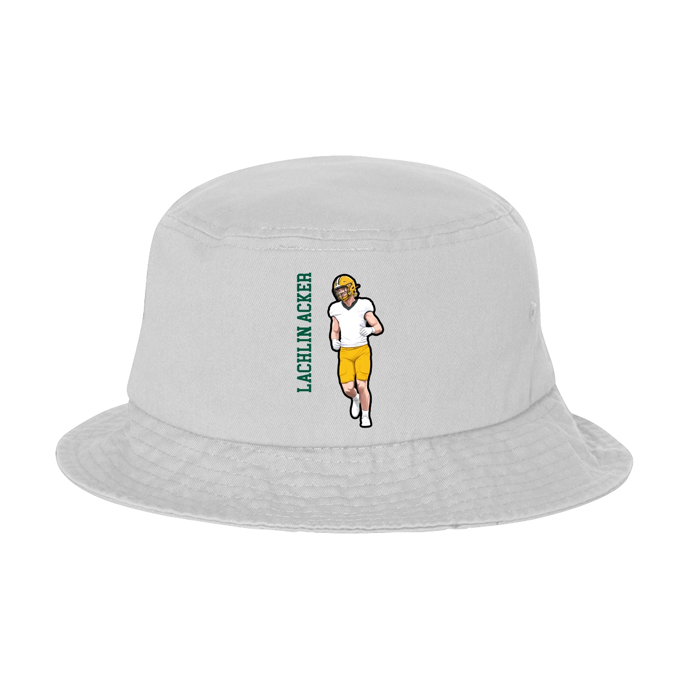 Bucket Cap — Name Vertical in White