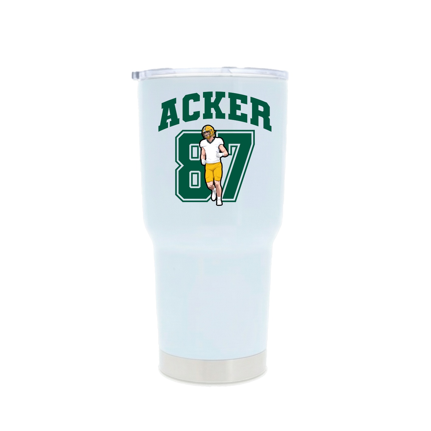 30oz Stainless Steel Tumbler — Number in White