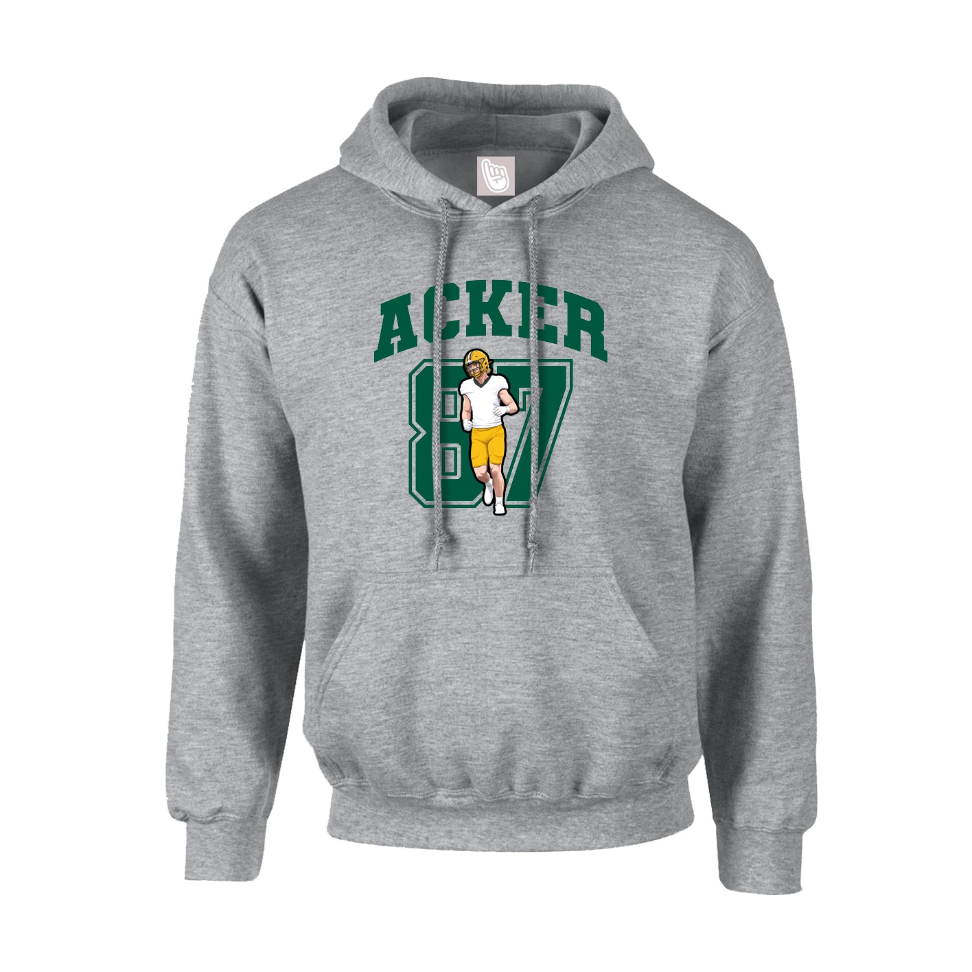 Youth Hoodie — Number in Grey