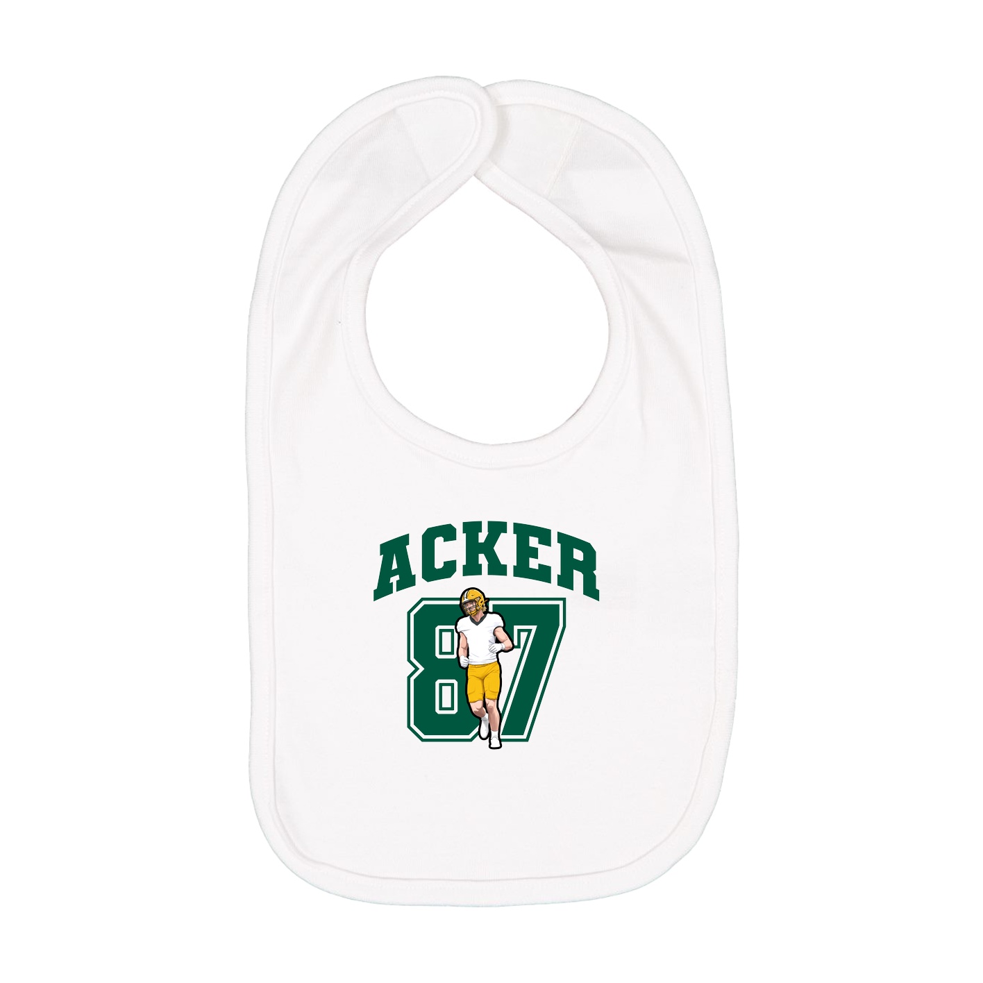 Infant Bib — Number in White