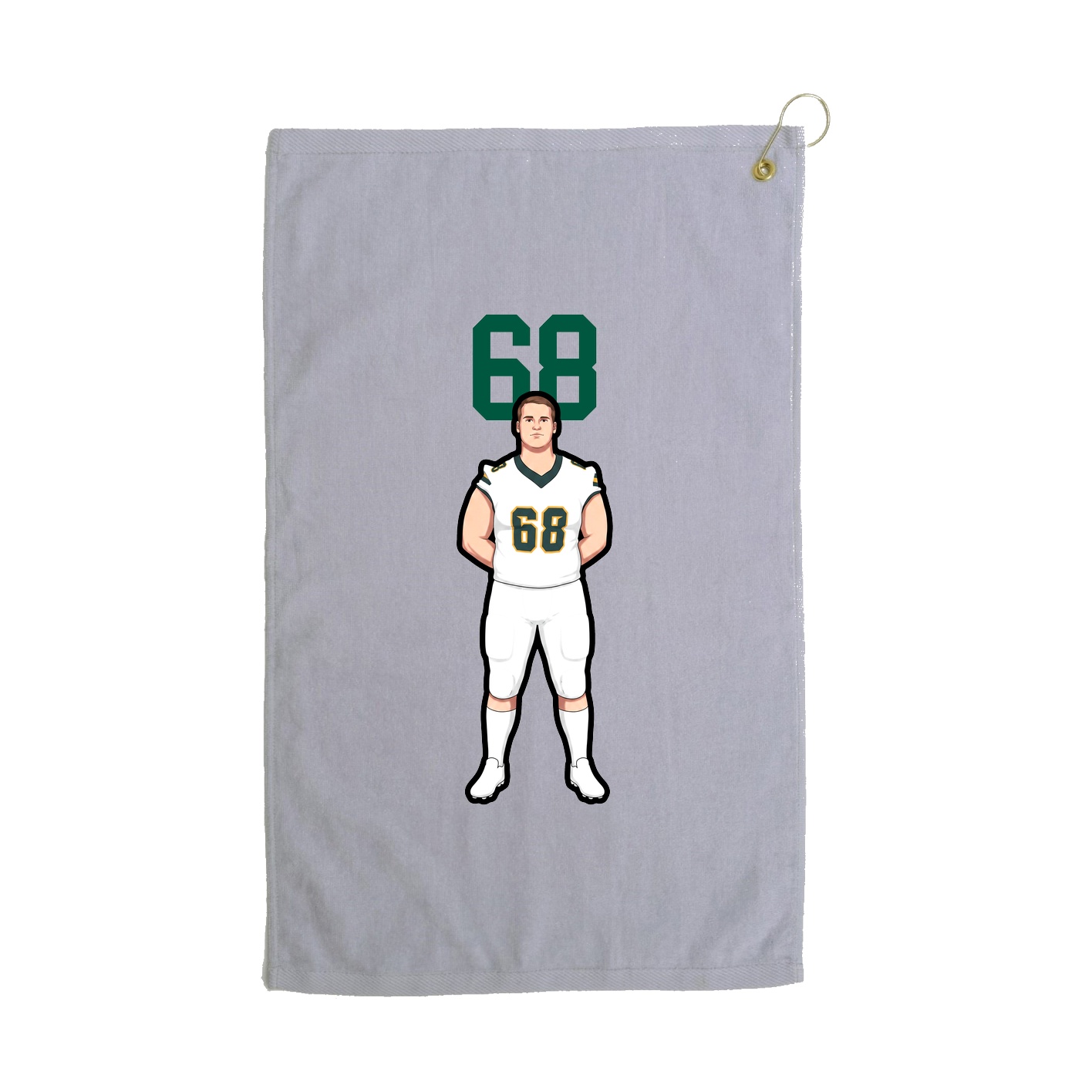Golf Towel — Number Top in Grey