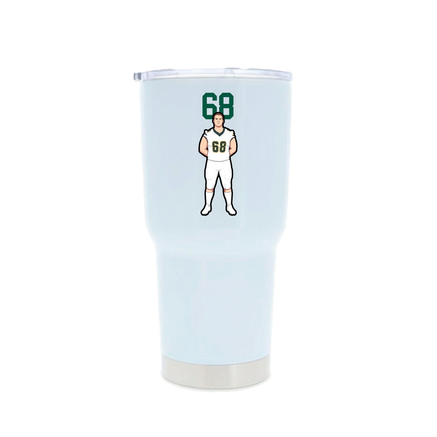 30oz Stainless Steel Tumbler — Number Top in White