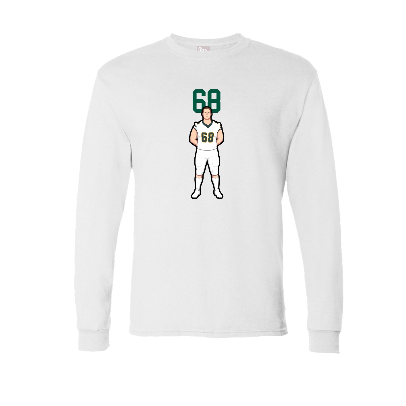 Long Sleeve Tee — Number Top in White