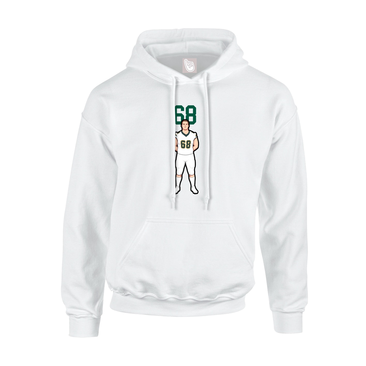 Hoodie — Number Top in White