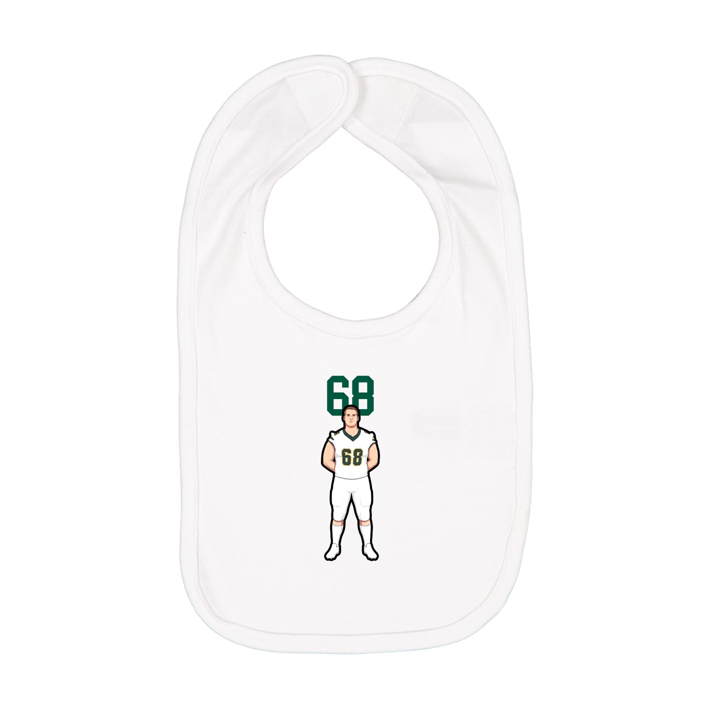 Infant Bib — Number Top in White