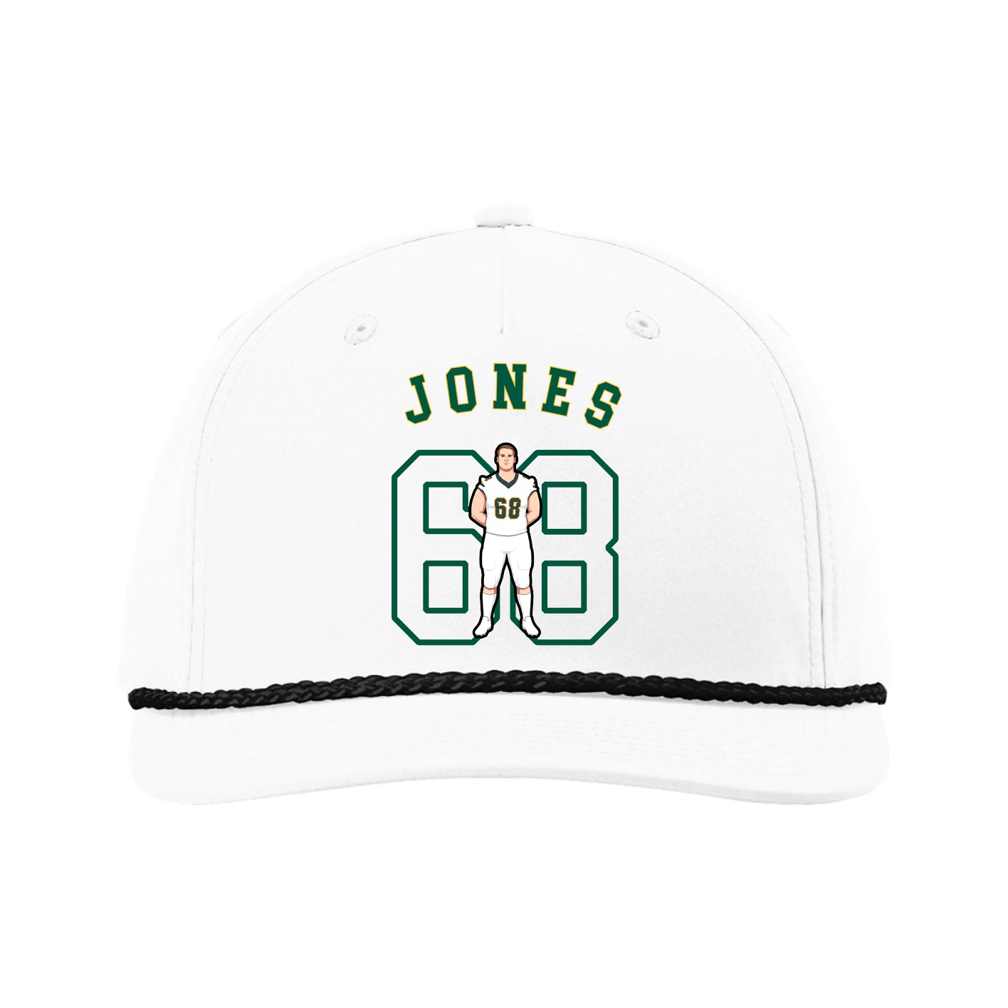 Five-Panel Classic Rope Cap — Shirsey Arch in White