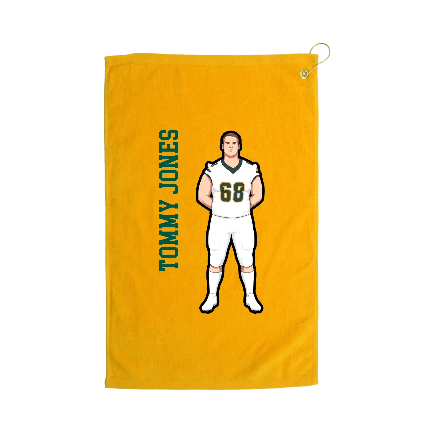 Golf Towel — Name Vertical in Gold