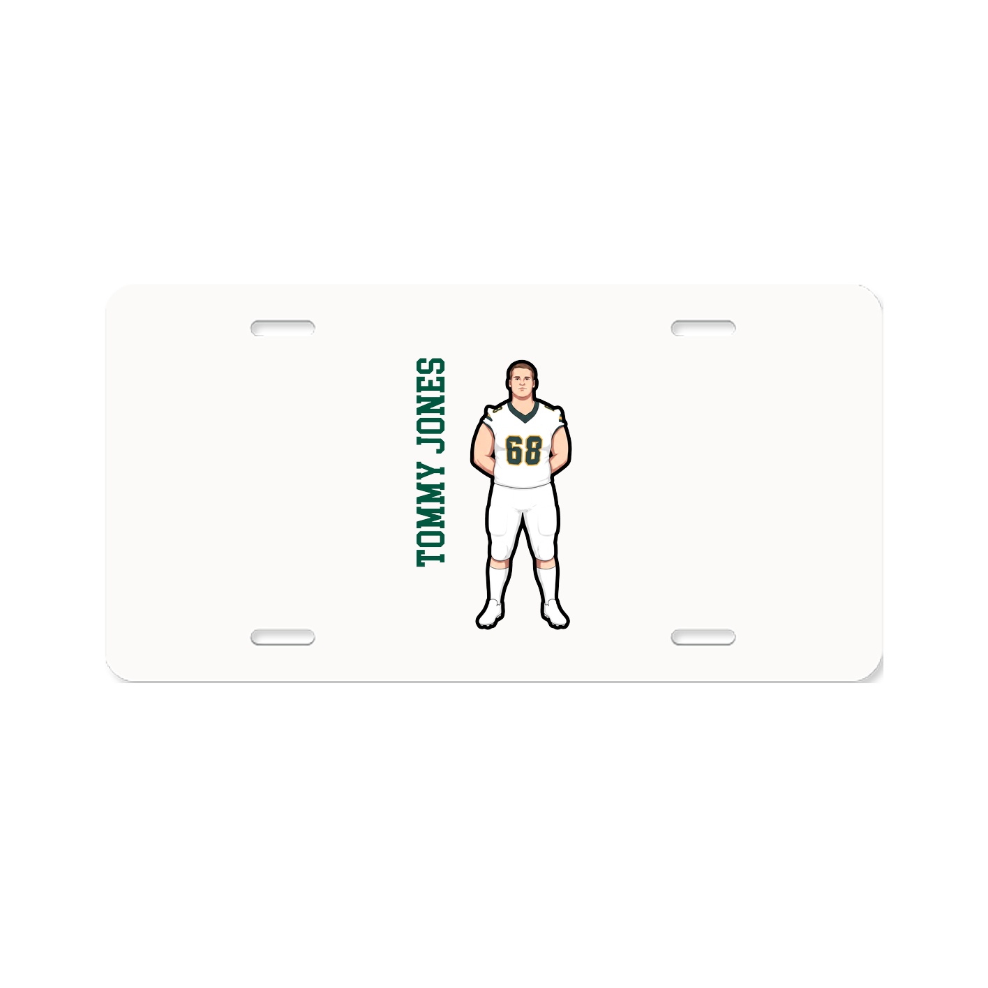 License Plate — Name Vertical in Classic