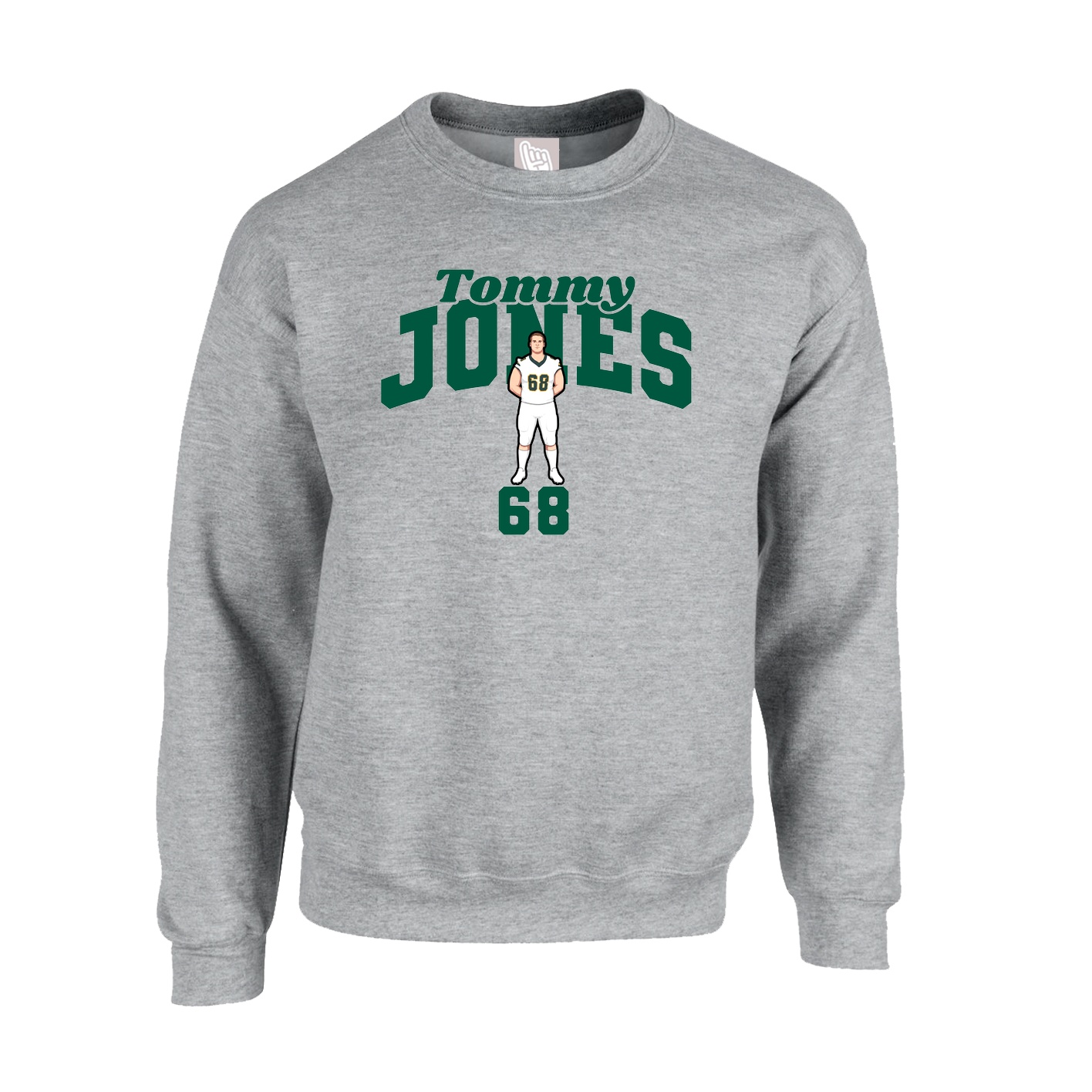 Fleece Crew — Signature Arch in Grey