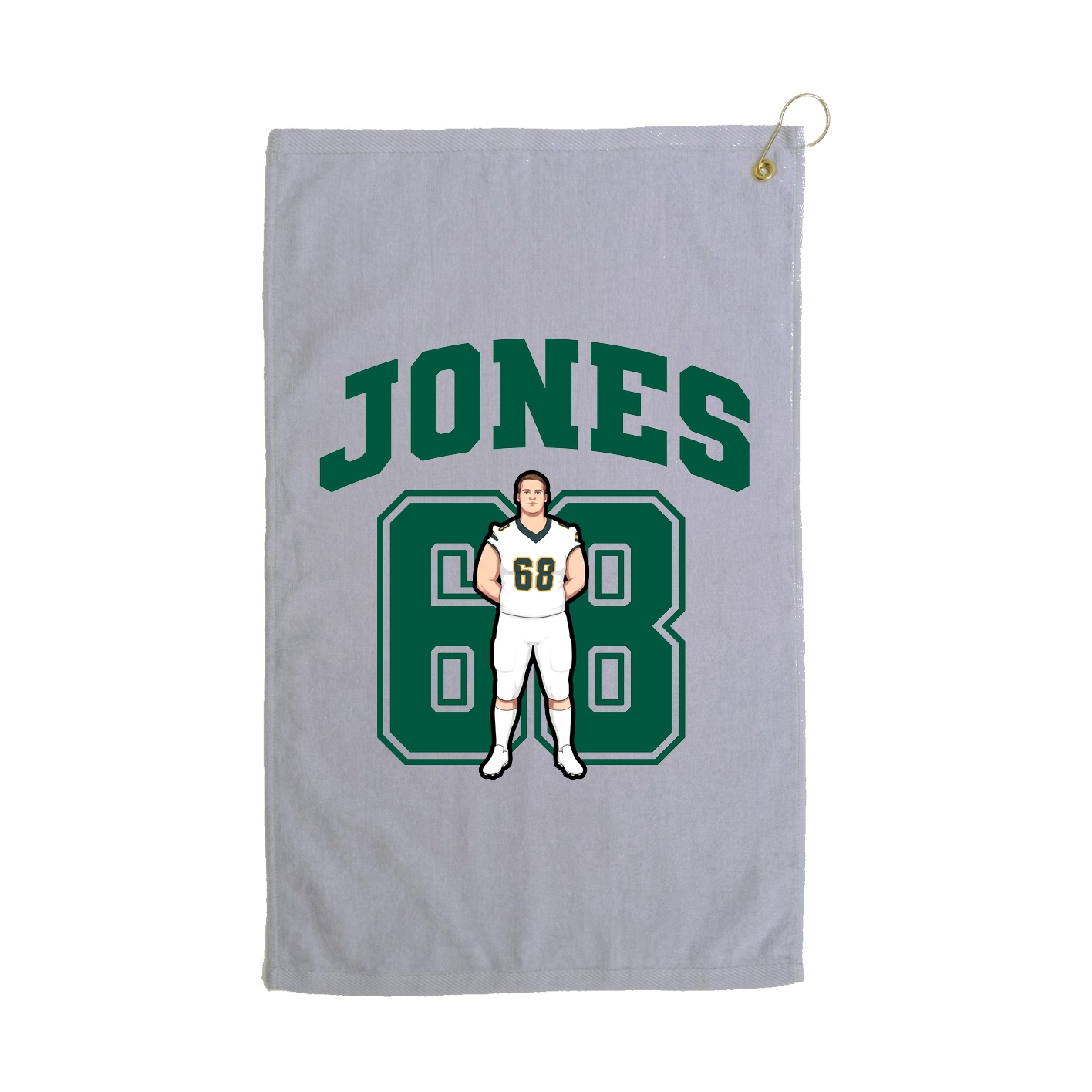Golf Towel — Number in Grey