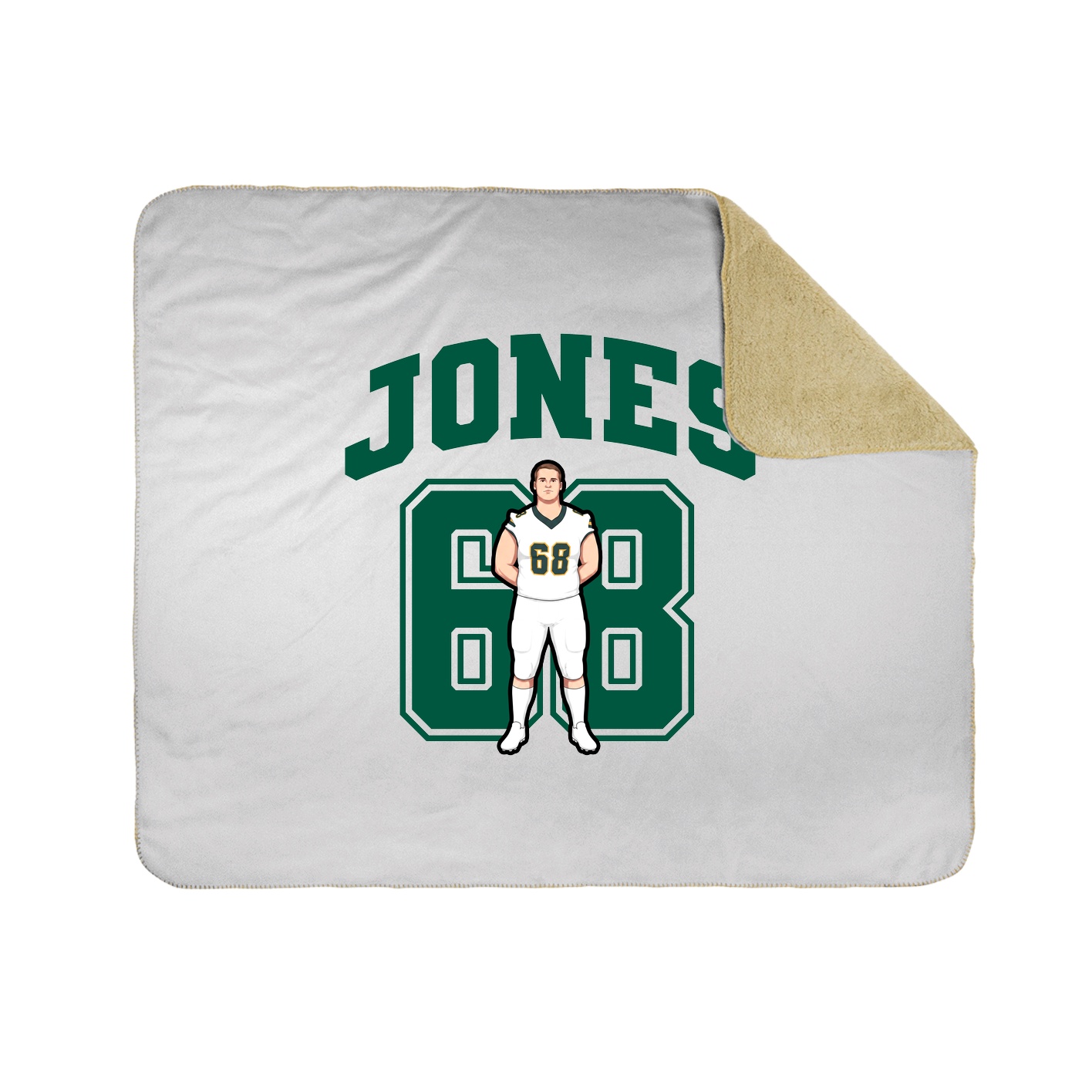 Throw Blanket — Number in White