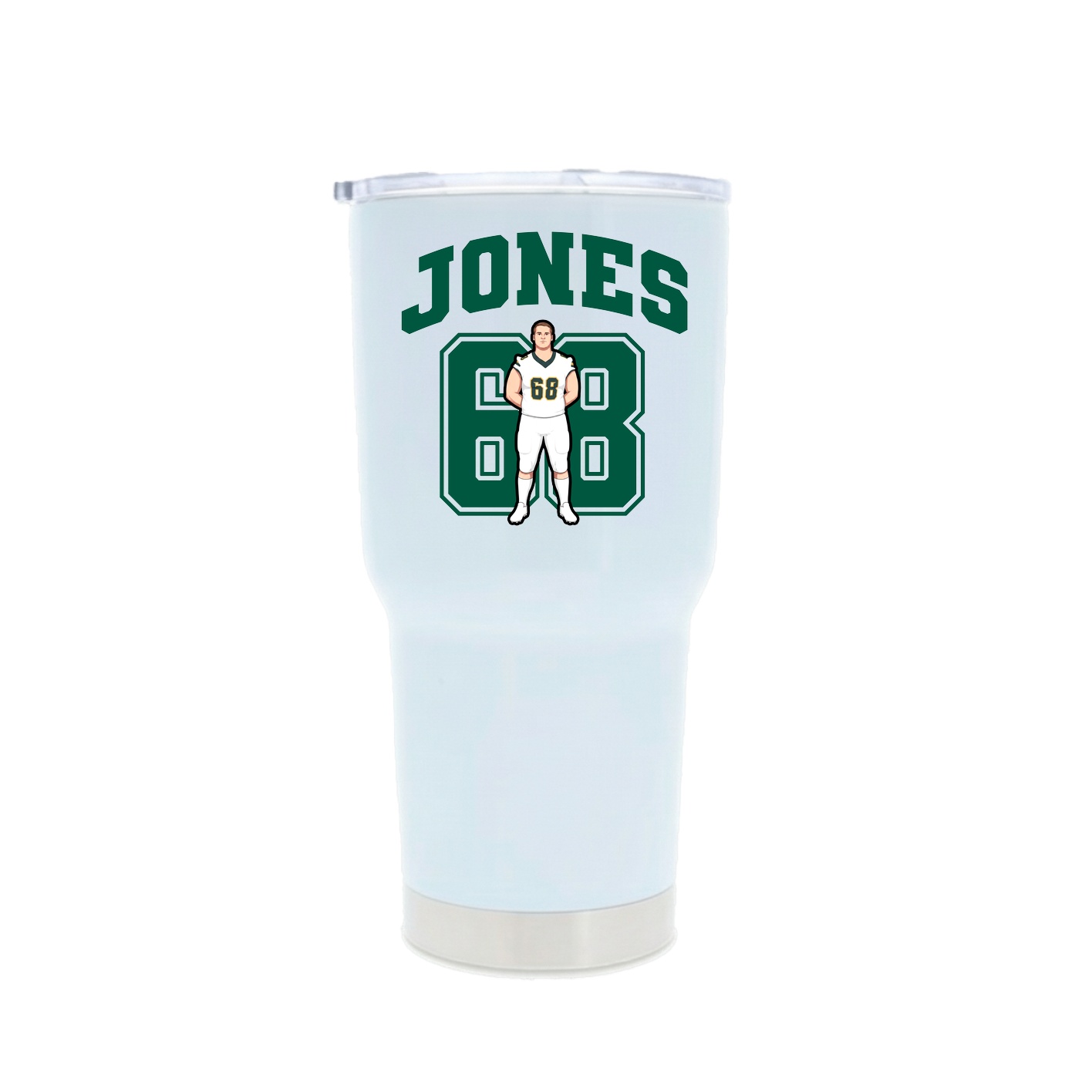 30oz Stainless Steel Tumbler — Number in White