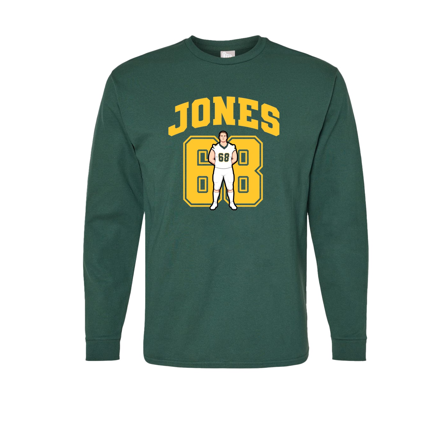 Long Sleeve Tee — Number in Green
