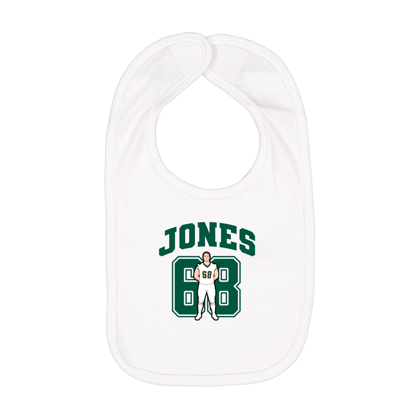Infant Bib — Number in White