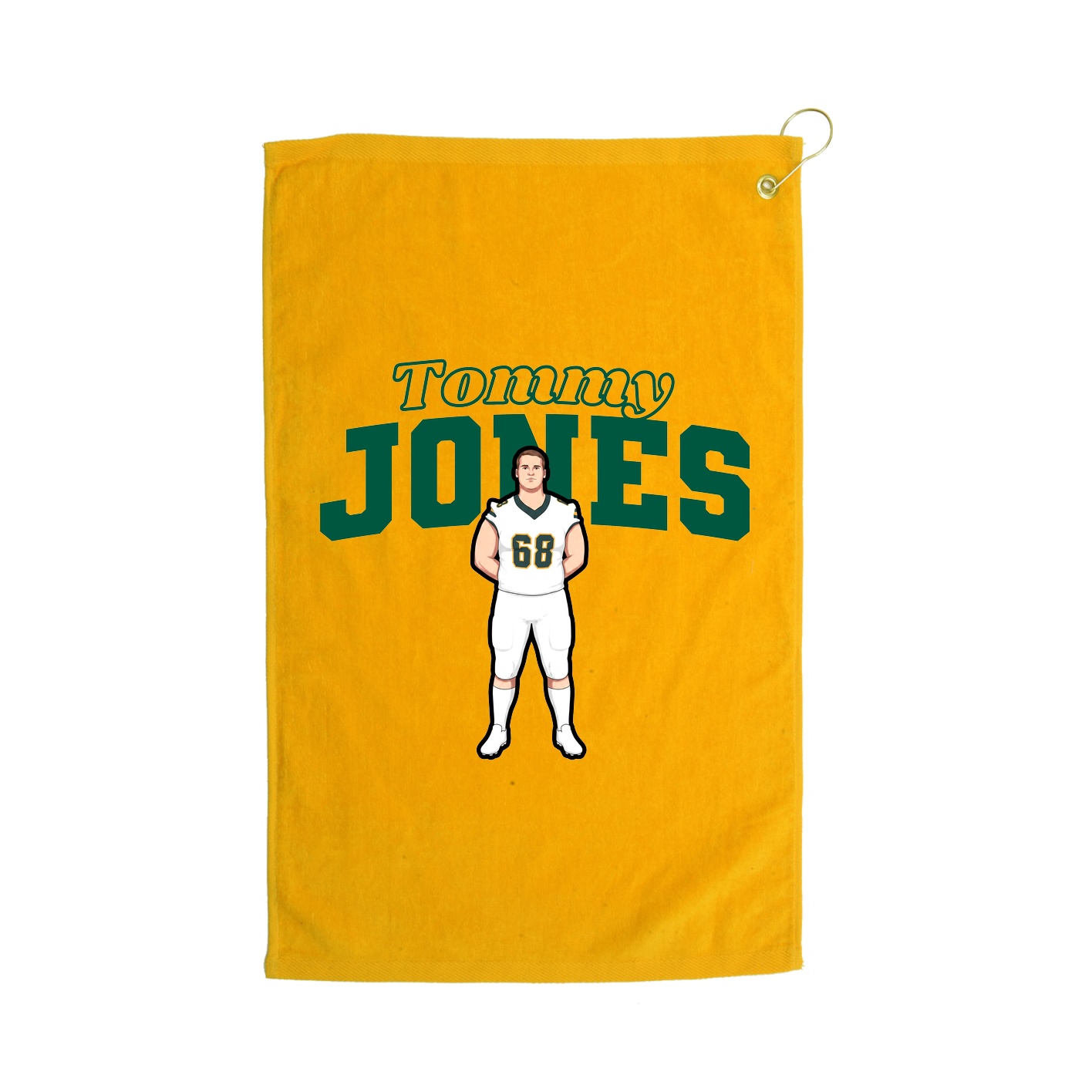 Golf Towel — Name Arch in Gold