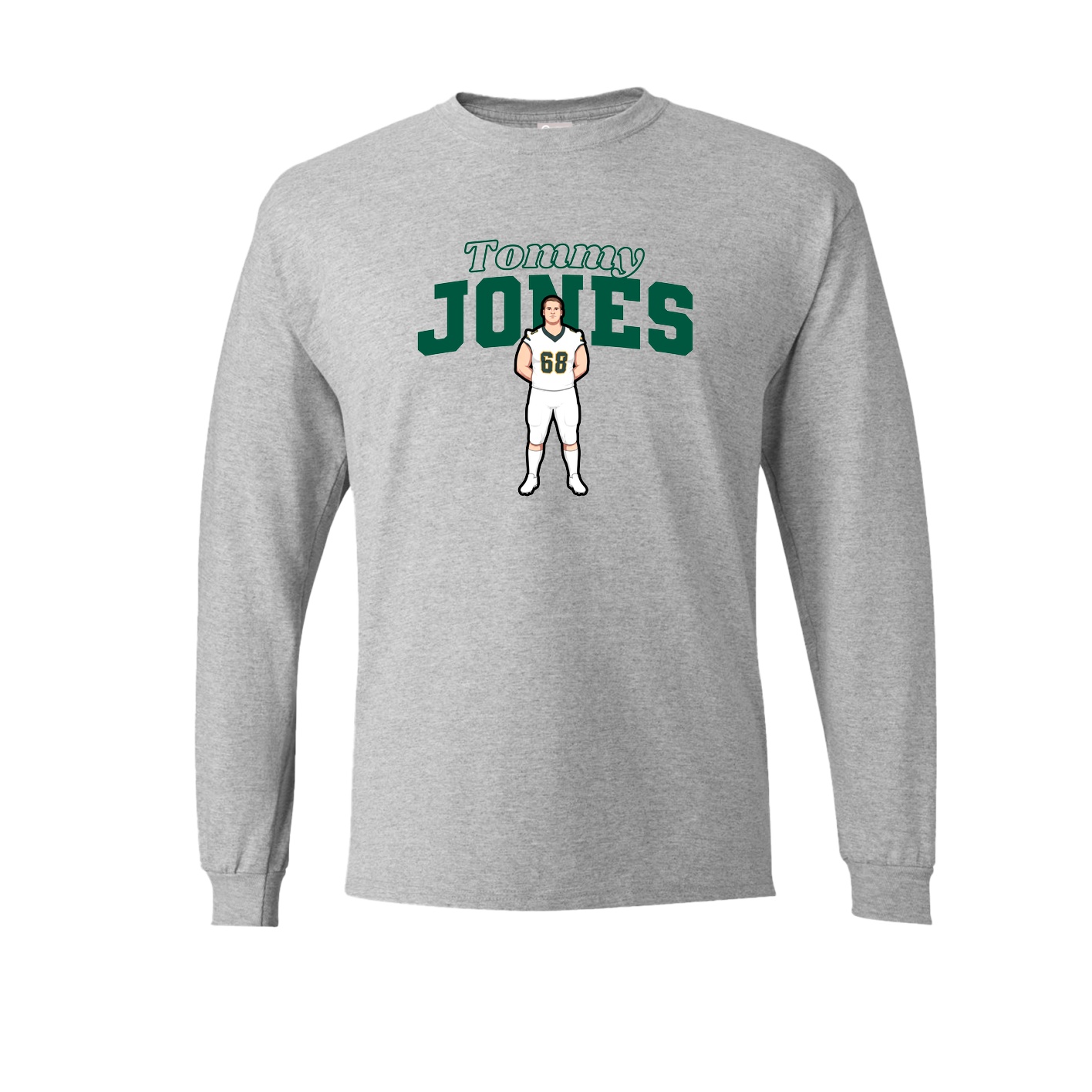 Long Sleeve Tee — Name Arch in Grey