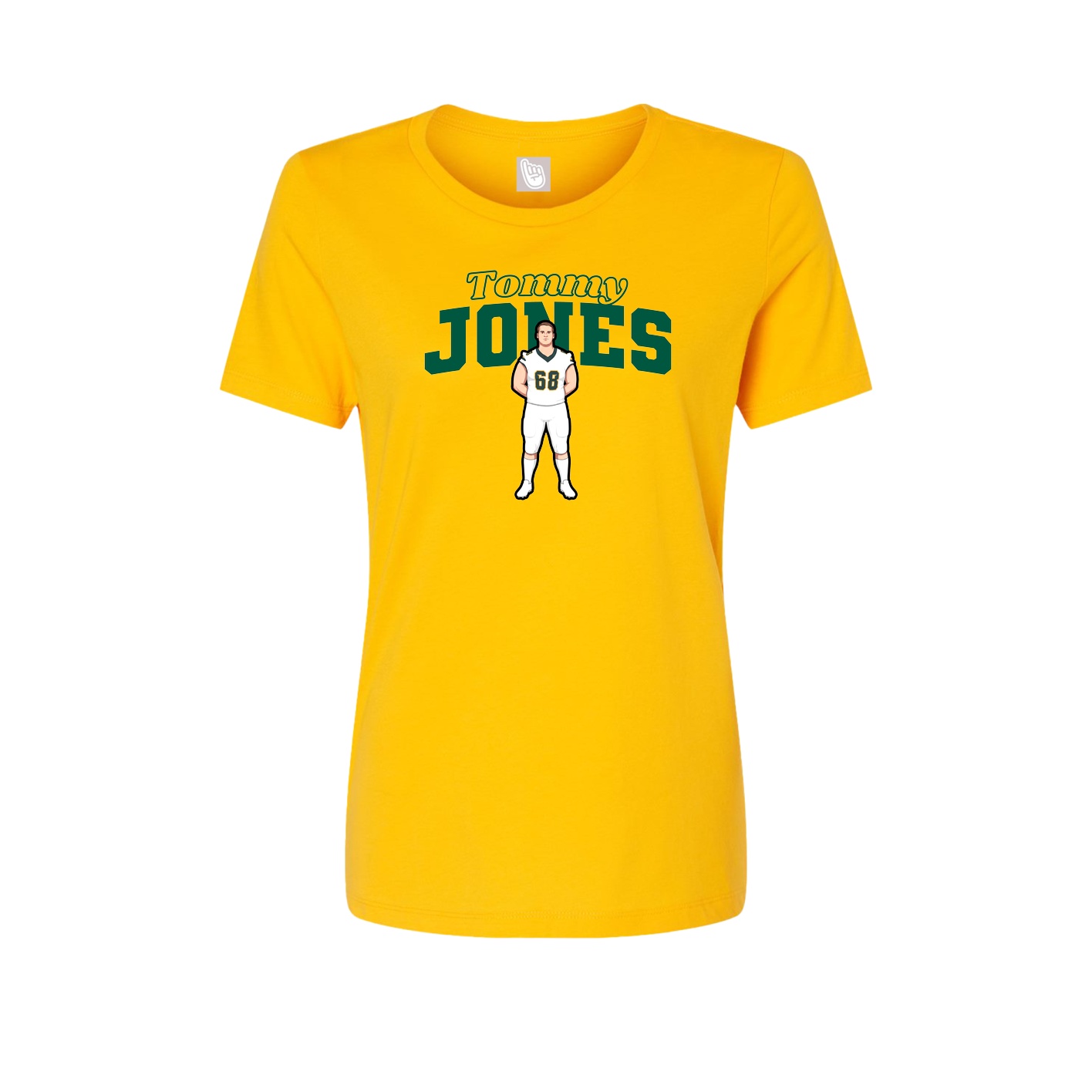 Fitted Women's Tee — Name Arch in Gold