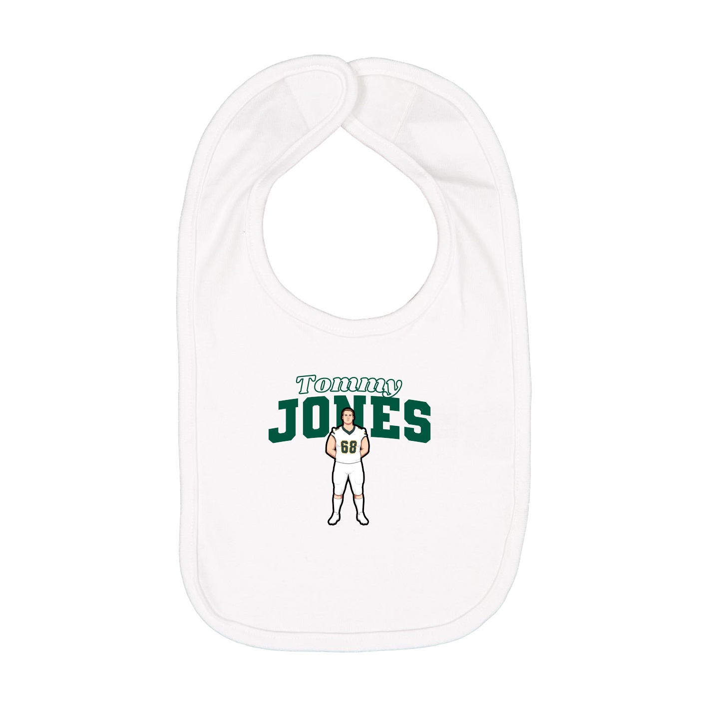 Infant Bib — Name Arch in White