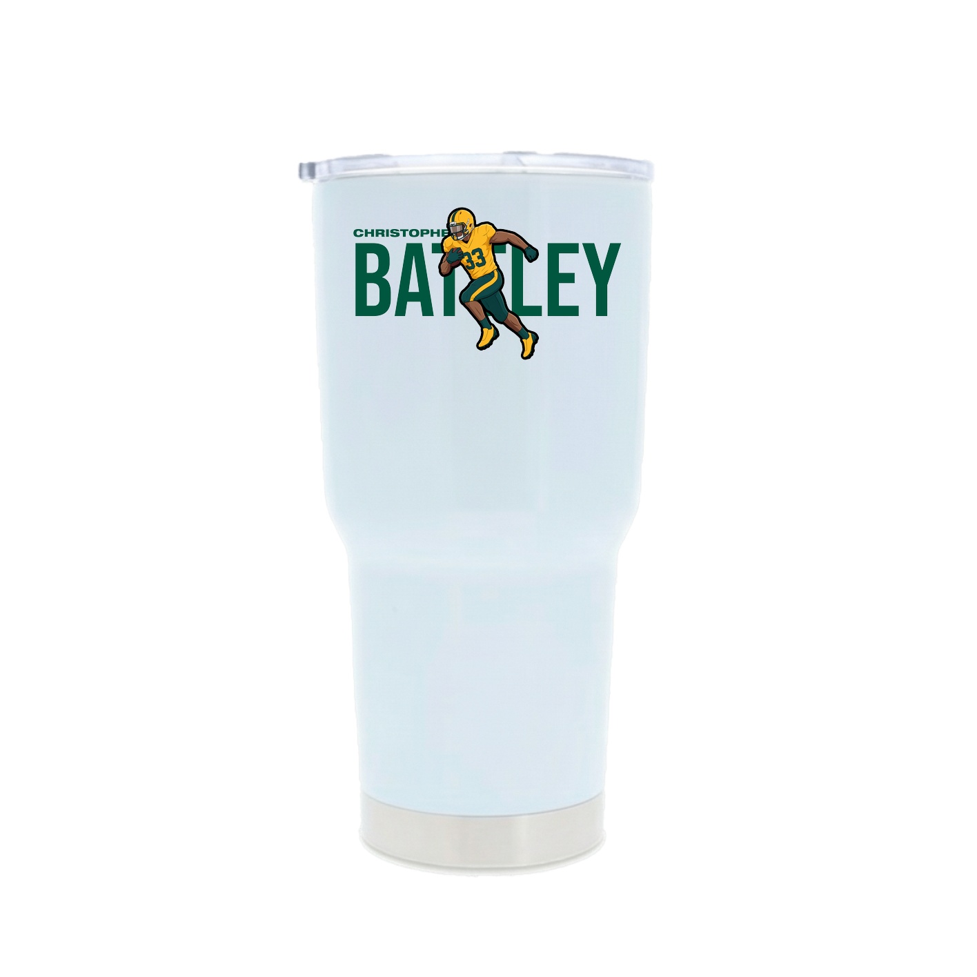 30oz Stainless Steel Tumbler — Player Name in White