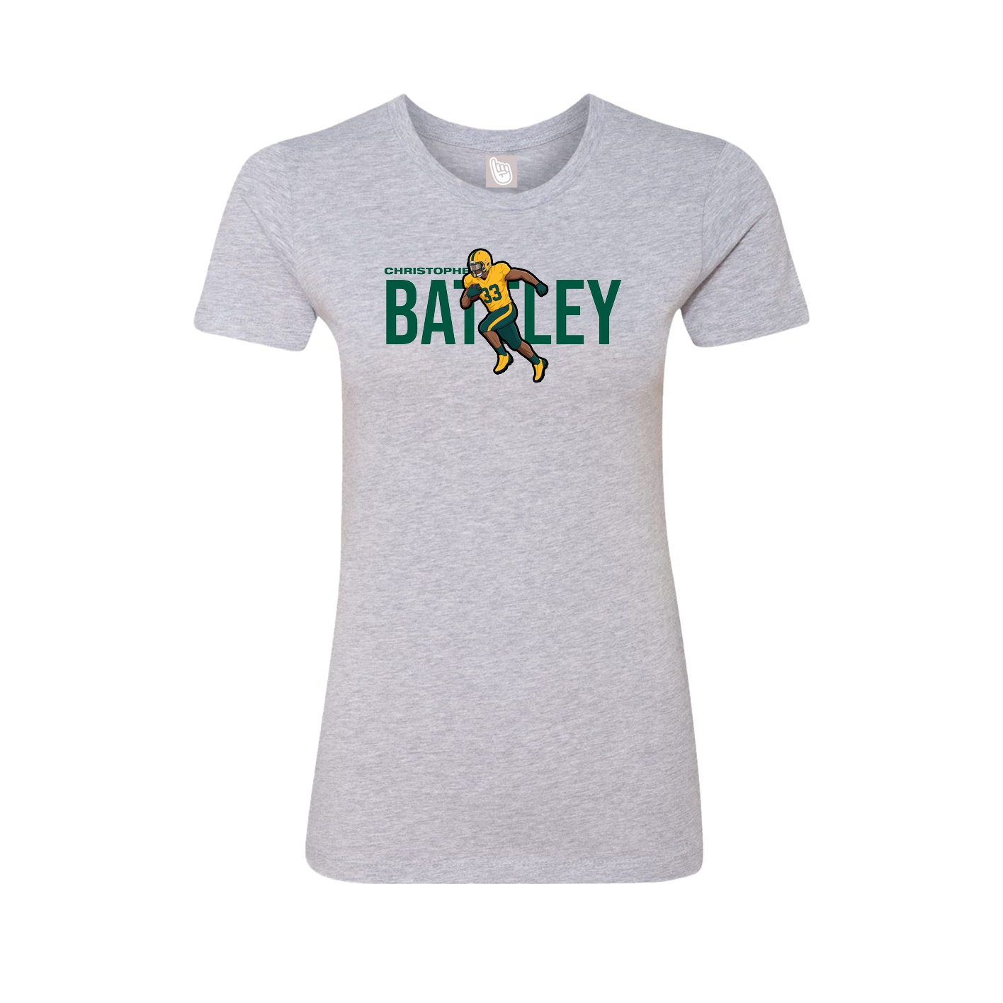 Fitted Women's Tee — Player Name in Grey