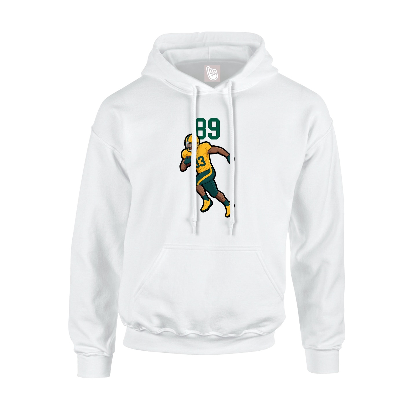 Youth Hoodie — Number Top in White