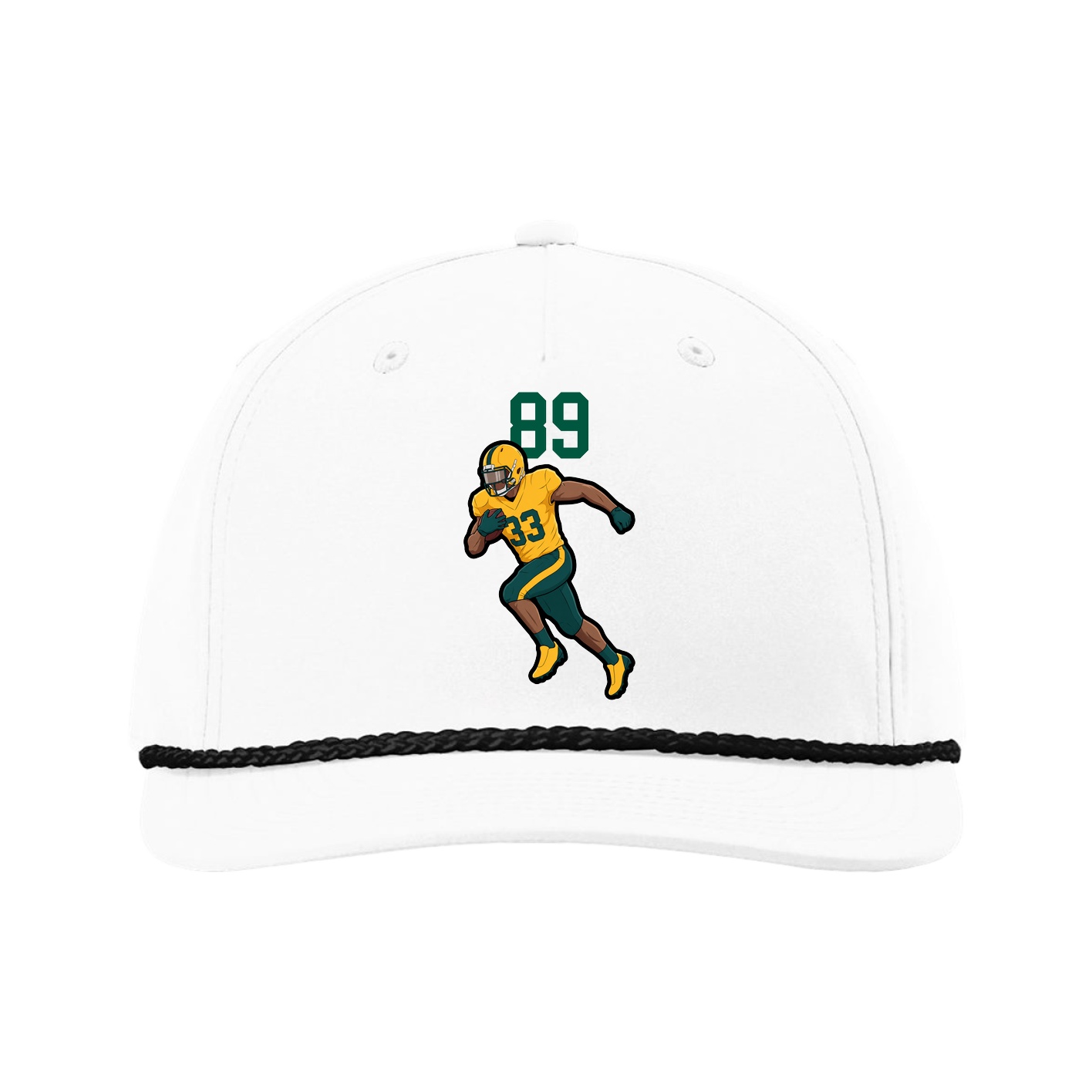 Five-Panel Classic Rope Cap — Number Top in White