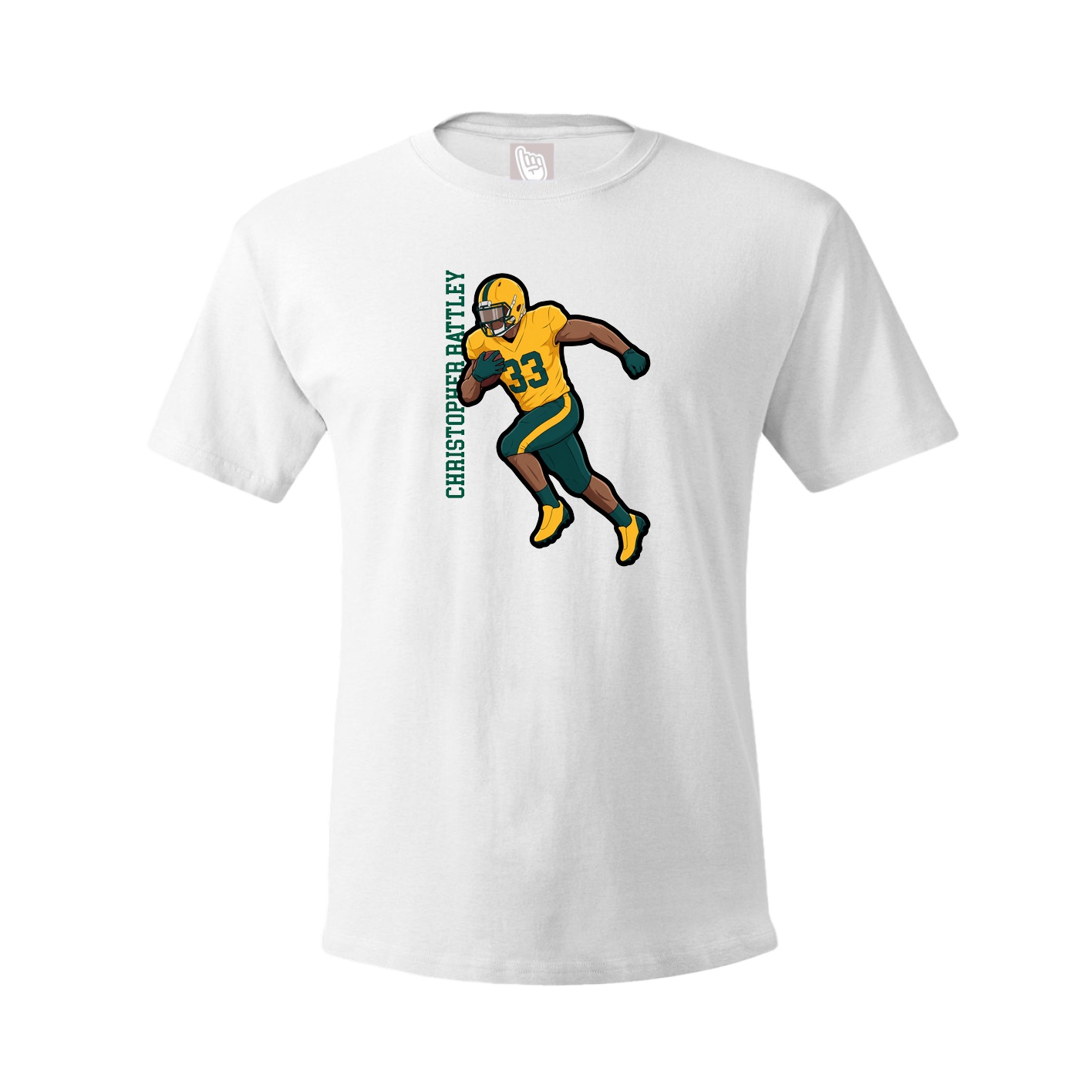 Youth Tee — Name Vertical in White