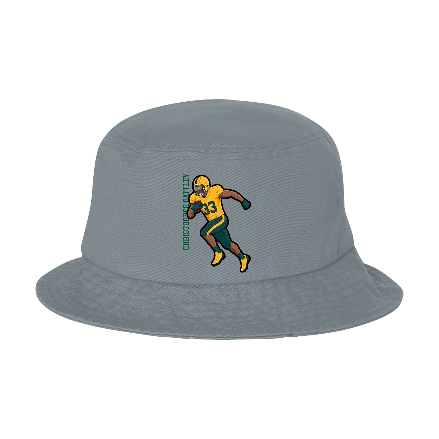 Bucket Cap — Name Vertical in Grey