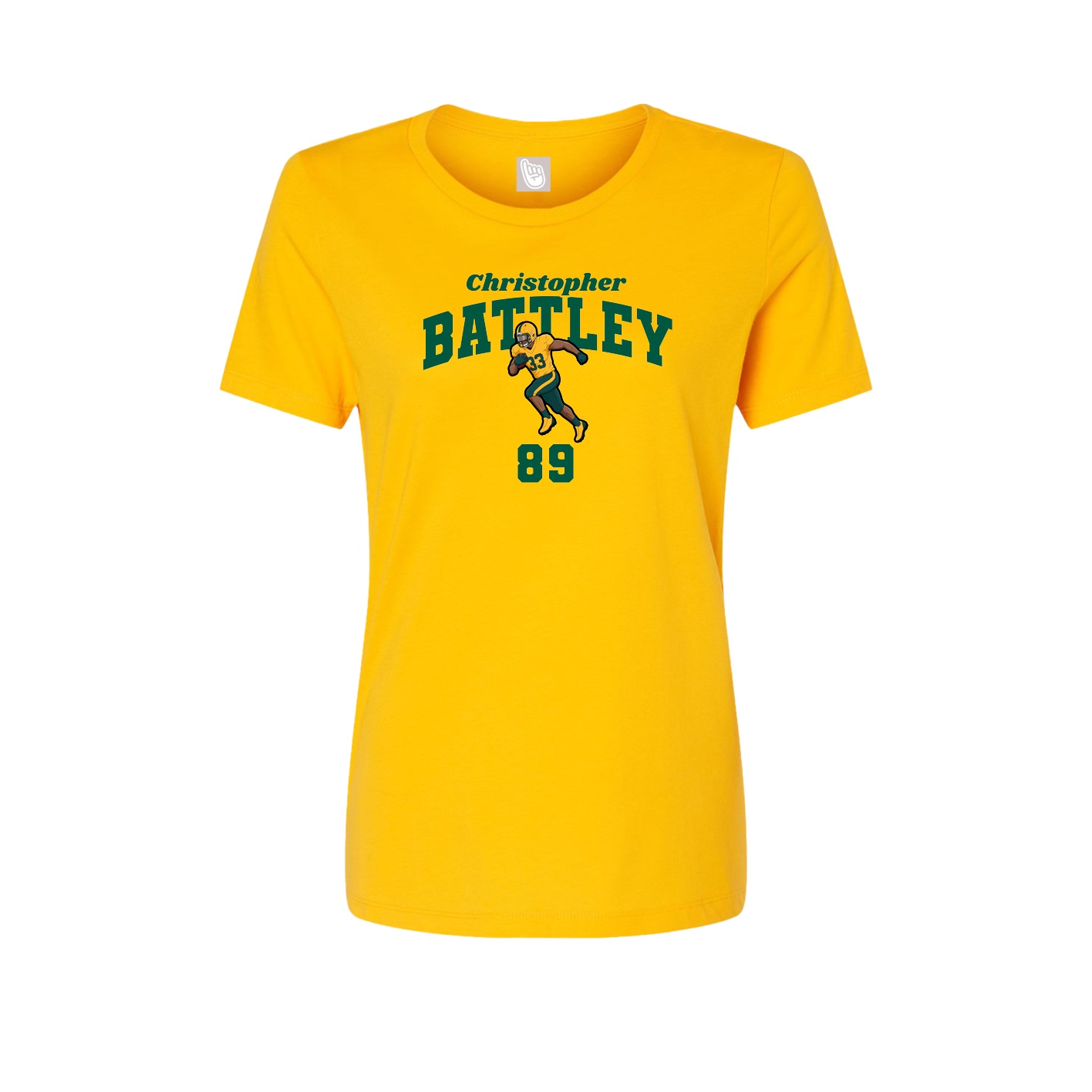 Fitted Women's Tee — Signature Arch in Gold