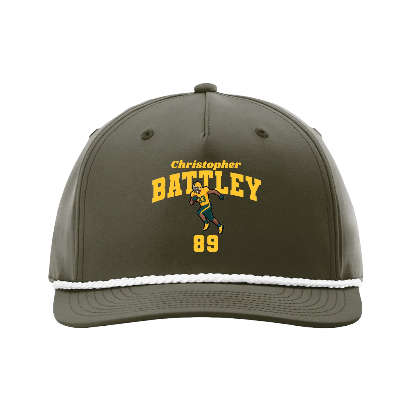 Five-Panel Classic Rope Cap — Signature Arch in Green