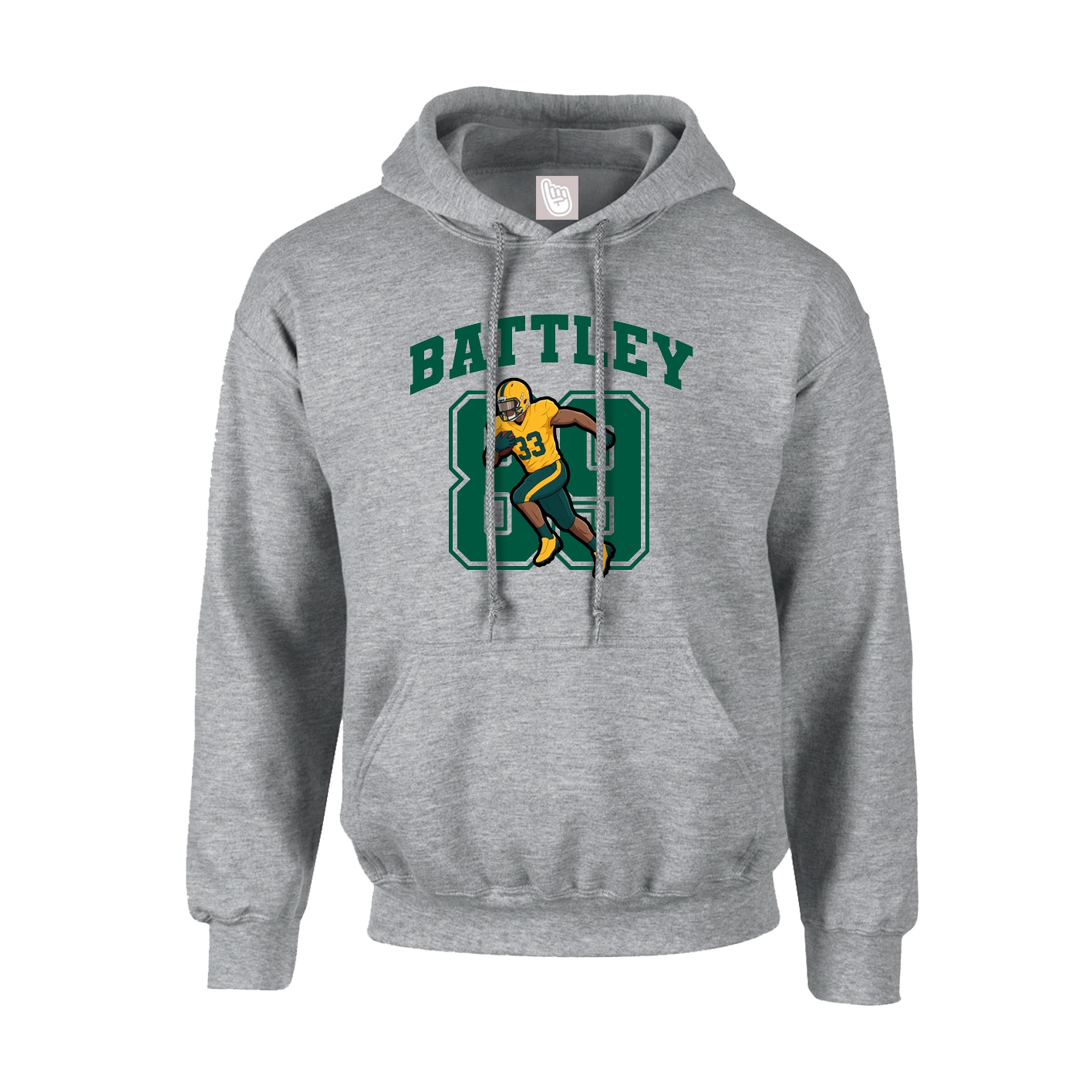 Youth Hoodie — Number in Grey
