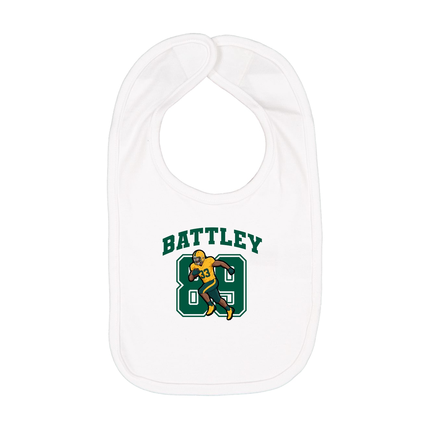 Infant Bib — Number in White