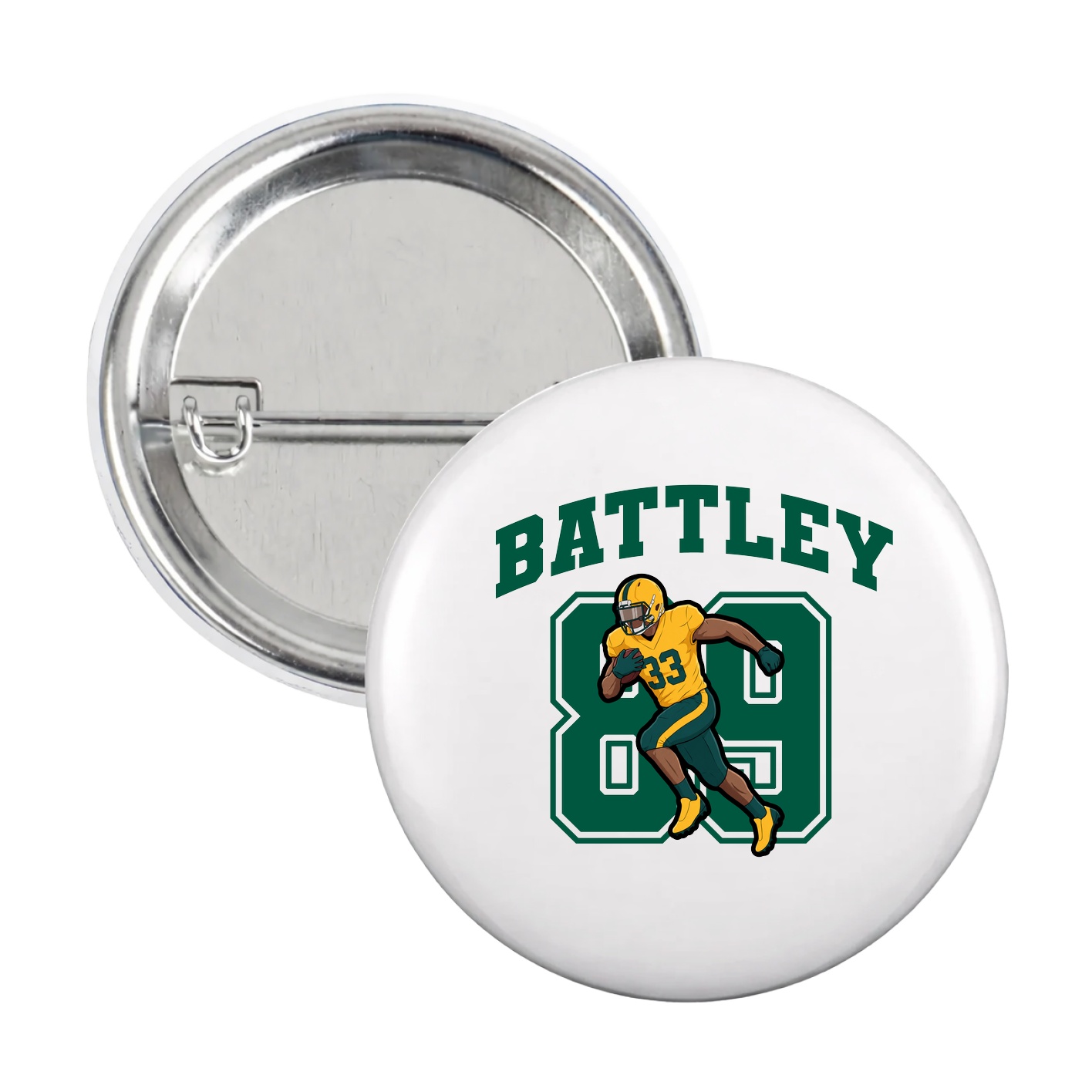 Game Day Button — Number in White