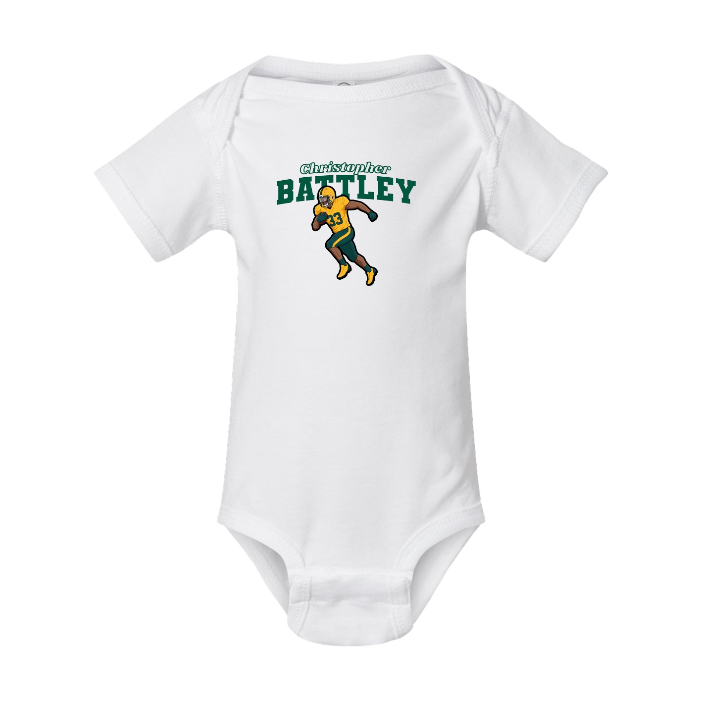 Baby Onesie — Name Arch in White