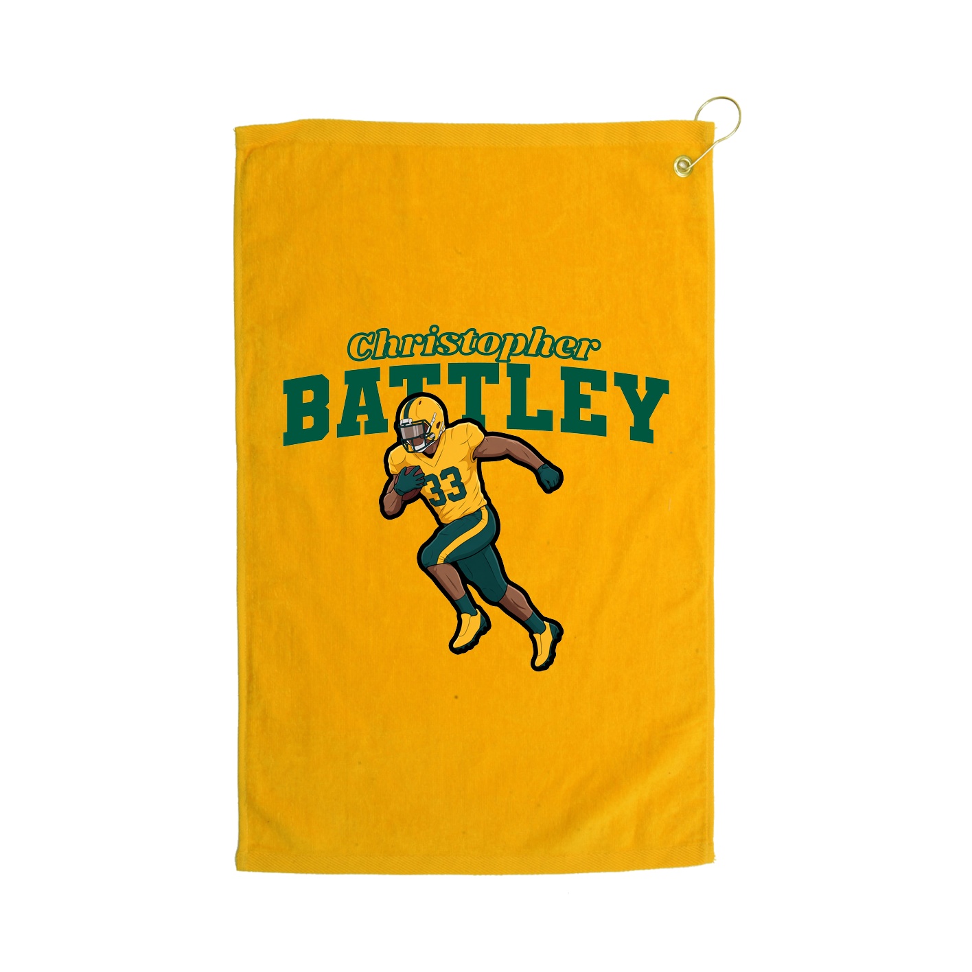 Golf Towel — Name Arch in Gold